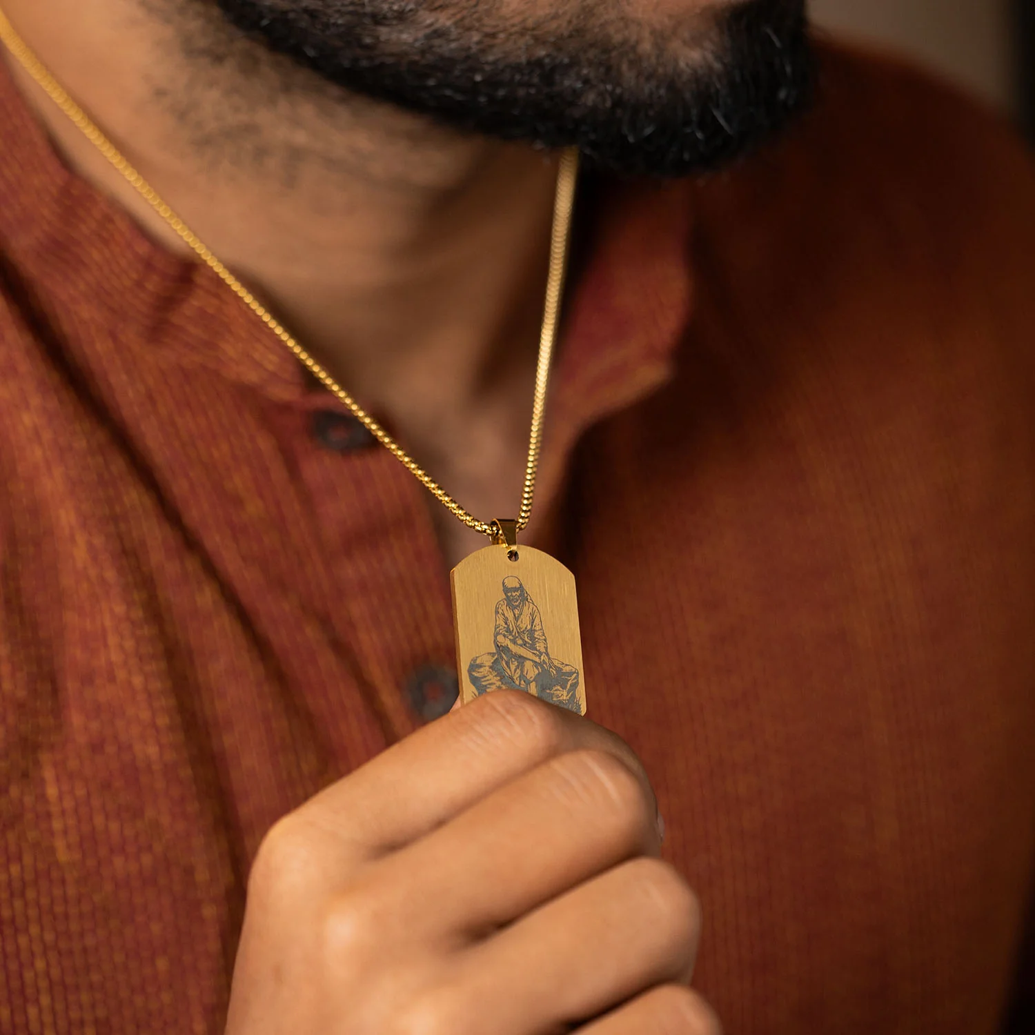 Divine Sai Baba Godform Tag Necklace - Image 10
