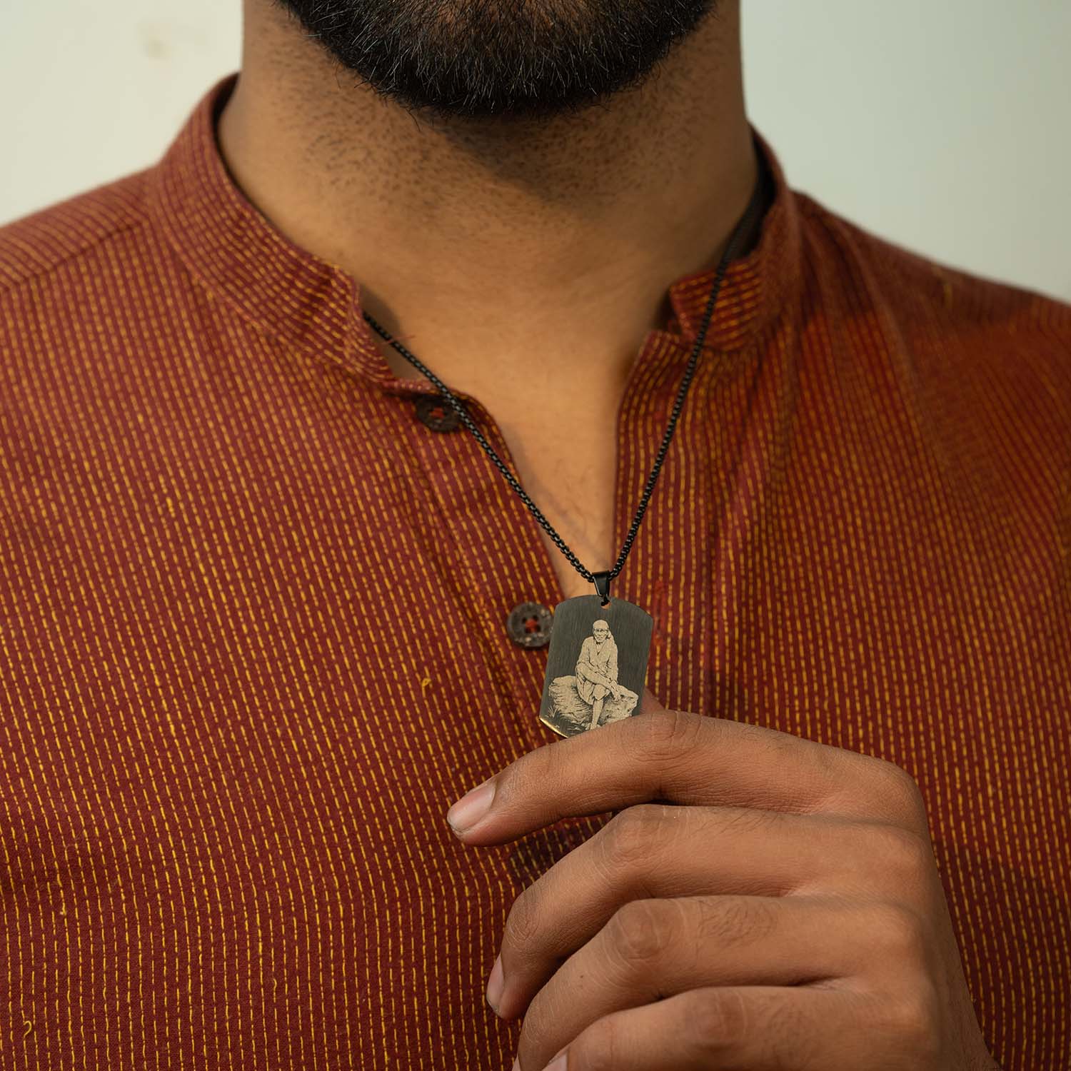 Divine Sai Baba Godform Tag Necklace - Image 3
