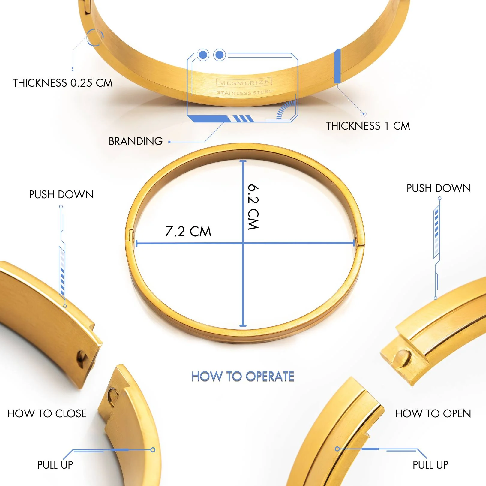 Dual Finish Oval Kada Bracelet - Image 40