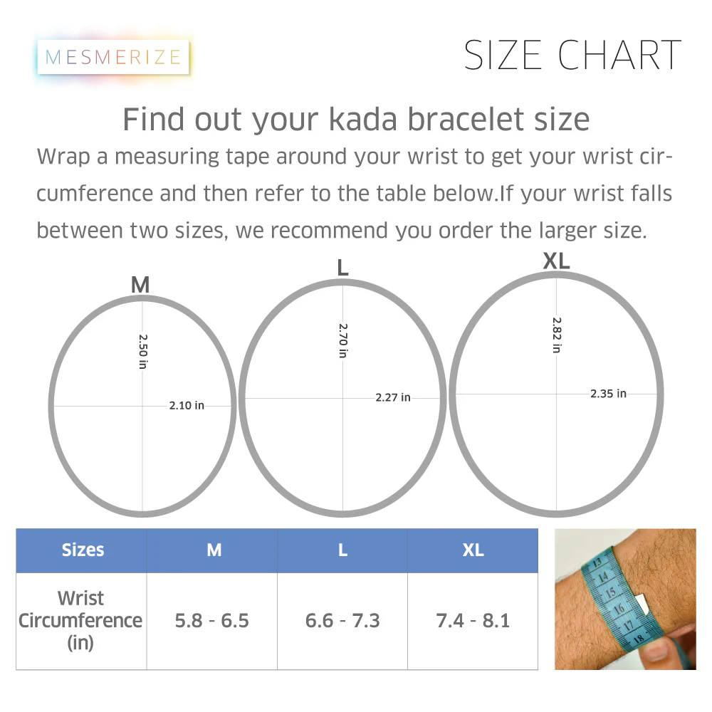 Dual Finish Oval Kada Bracelet - Image 50