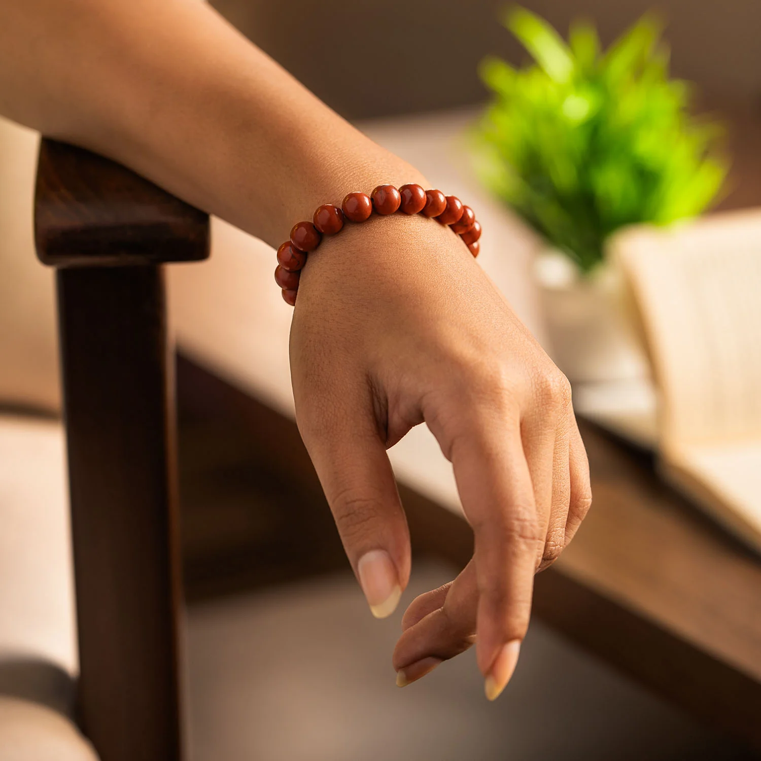 Inner Strength Red Jasper Natural Stone Bracelet - Image 12