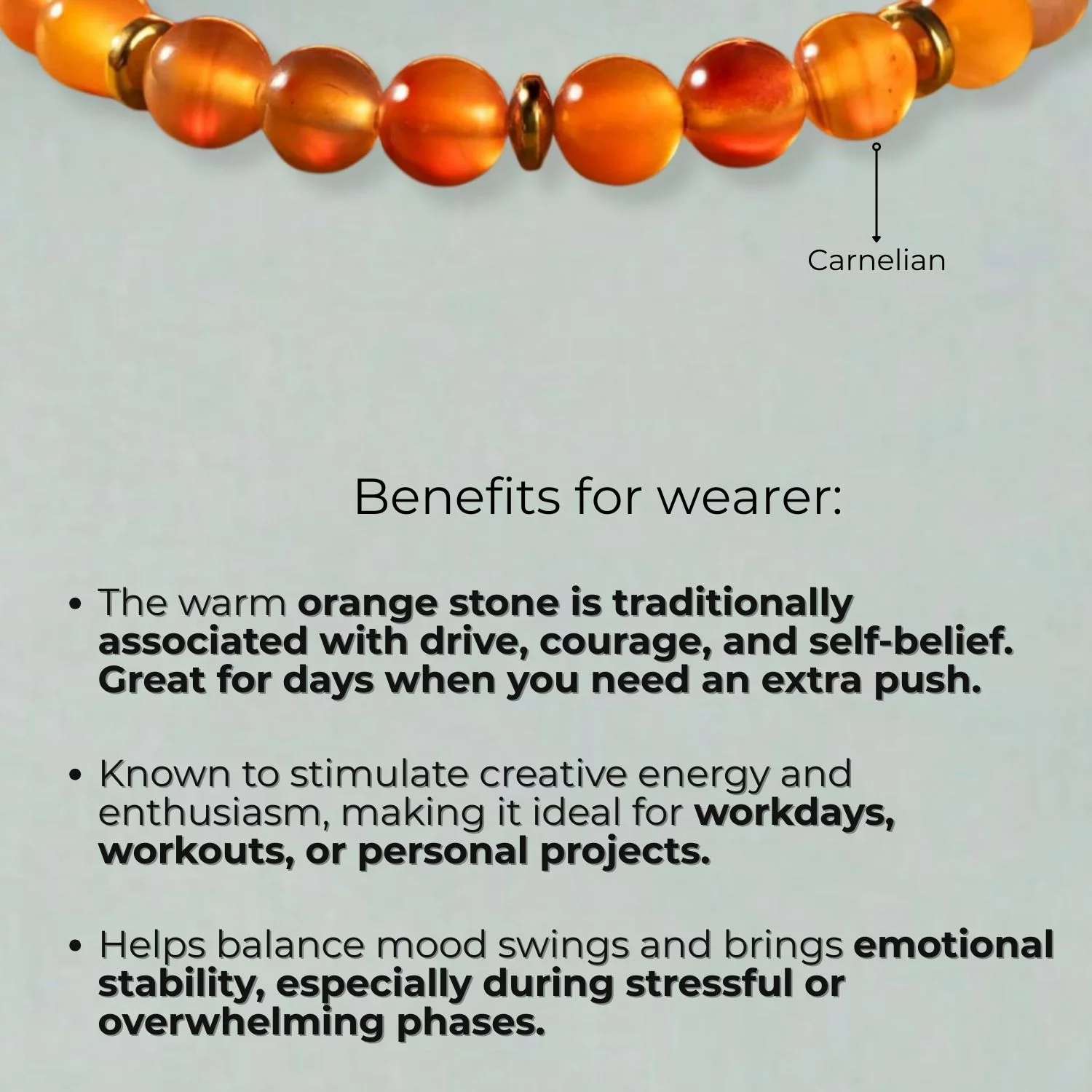 Empowering Carnelian Natural Stone Bracelet - Image 11