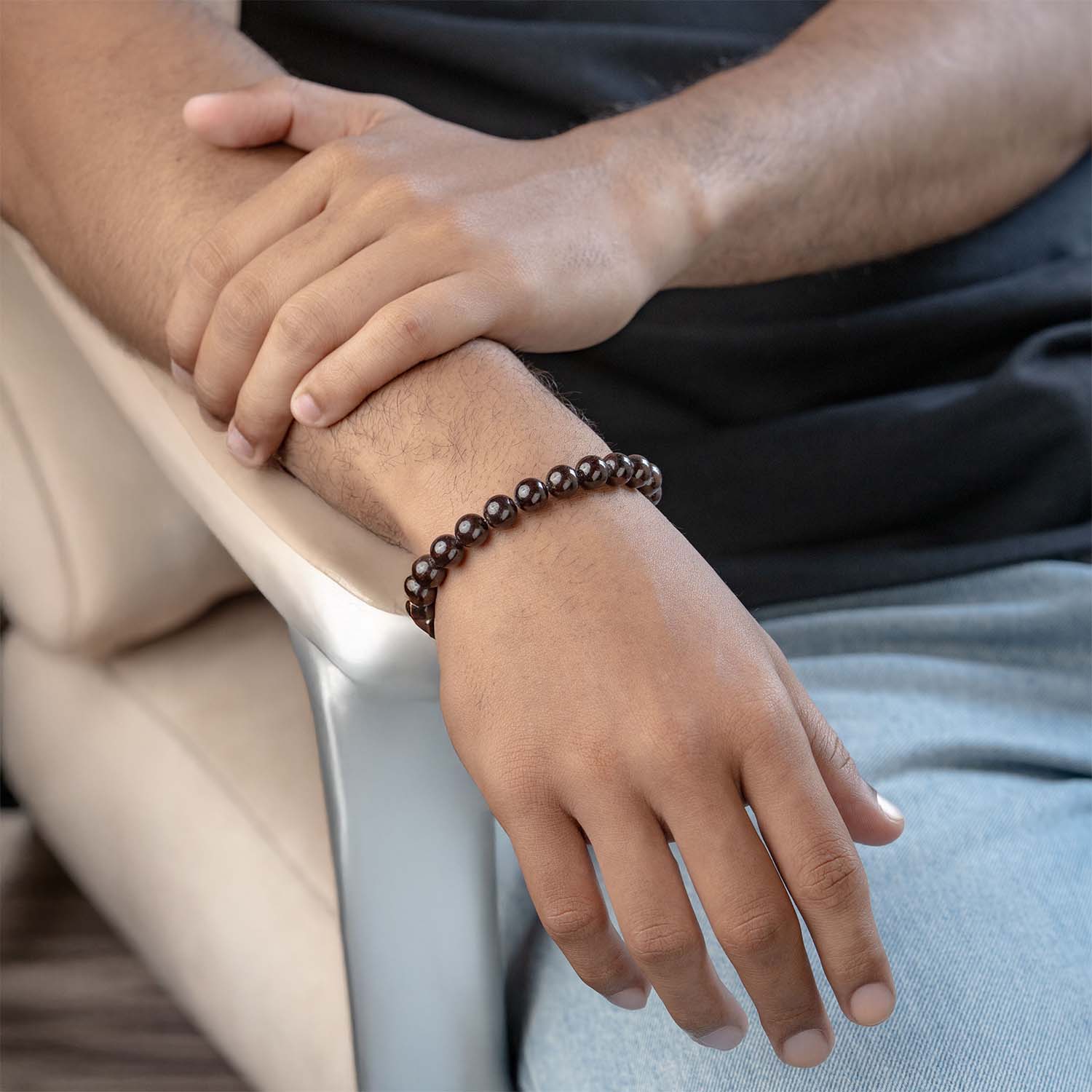 Energizing Garnet Natural Stone Bracelet - Image 3