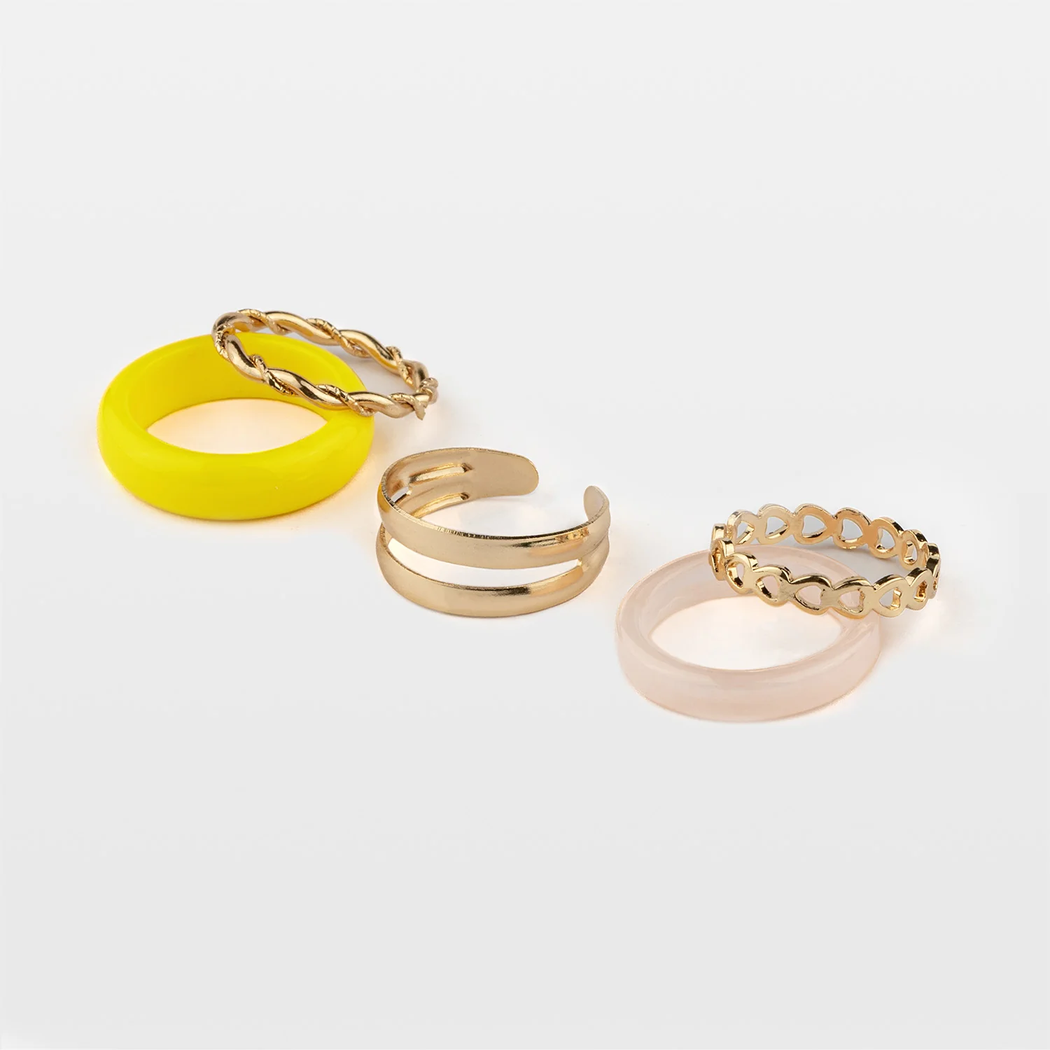 Enough Yellow Stackable Rings Set (Pack of 5) - Image 2