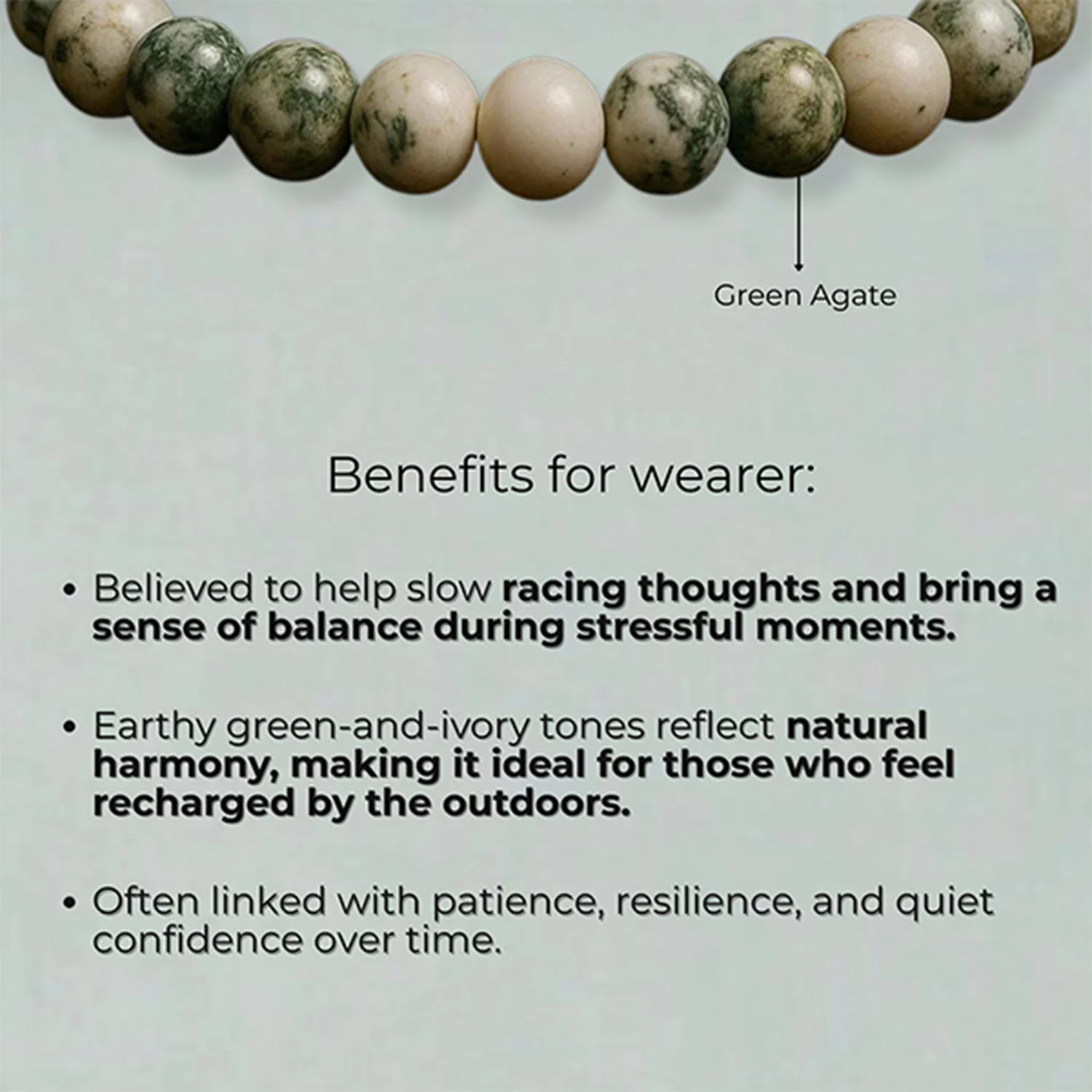 Evergreen Tree Agate Natural Stone Bracelet - Image 2
