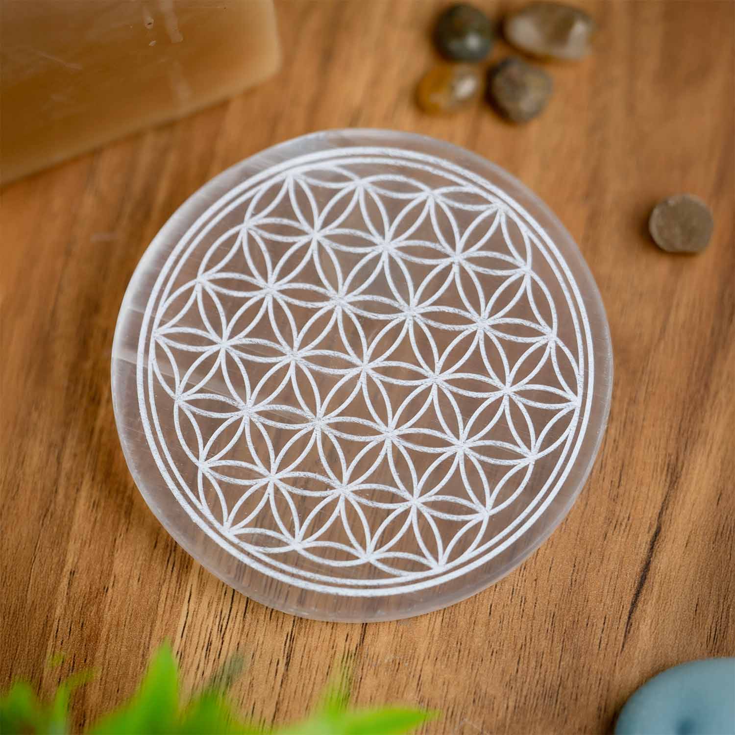 Flower Of Life Selenite Charging Plate - Image 6
