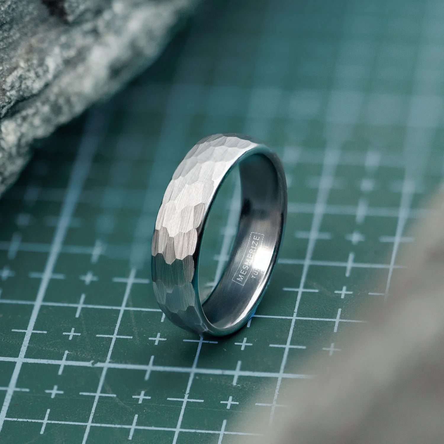 Forged Hammered Tungsten Carbide Band Ring - Image 11