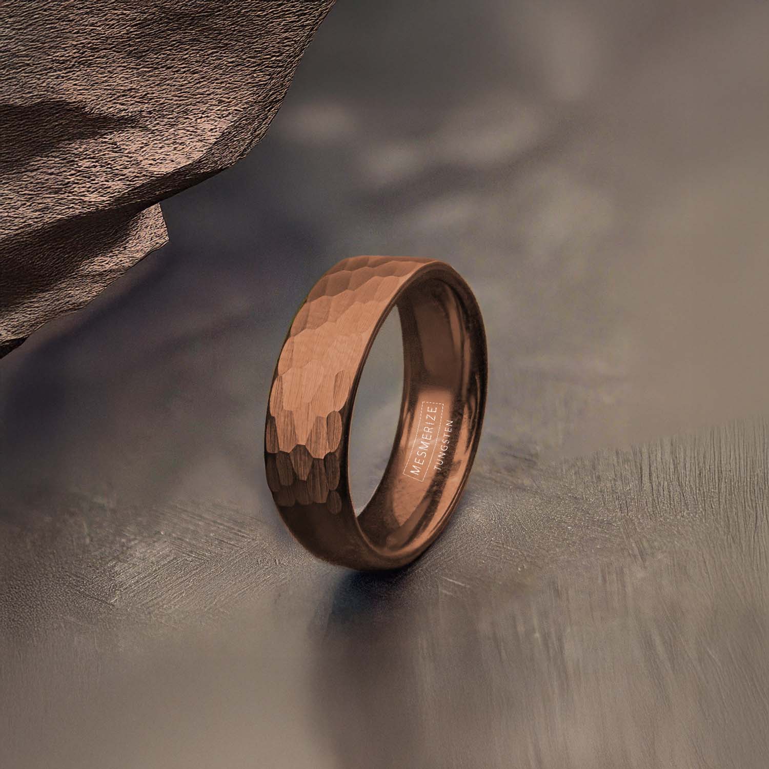 Forged Hammered Tungsten Carbide Band Ring - Image 16