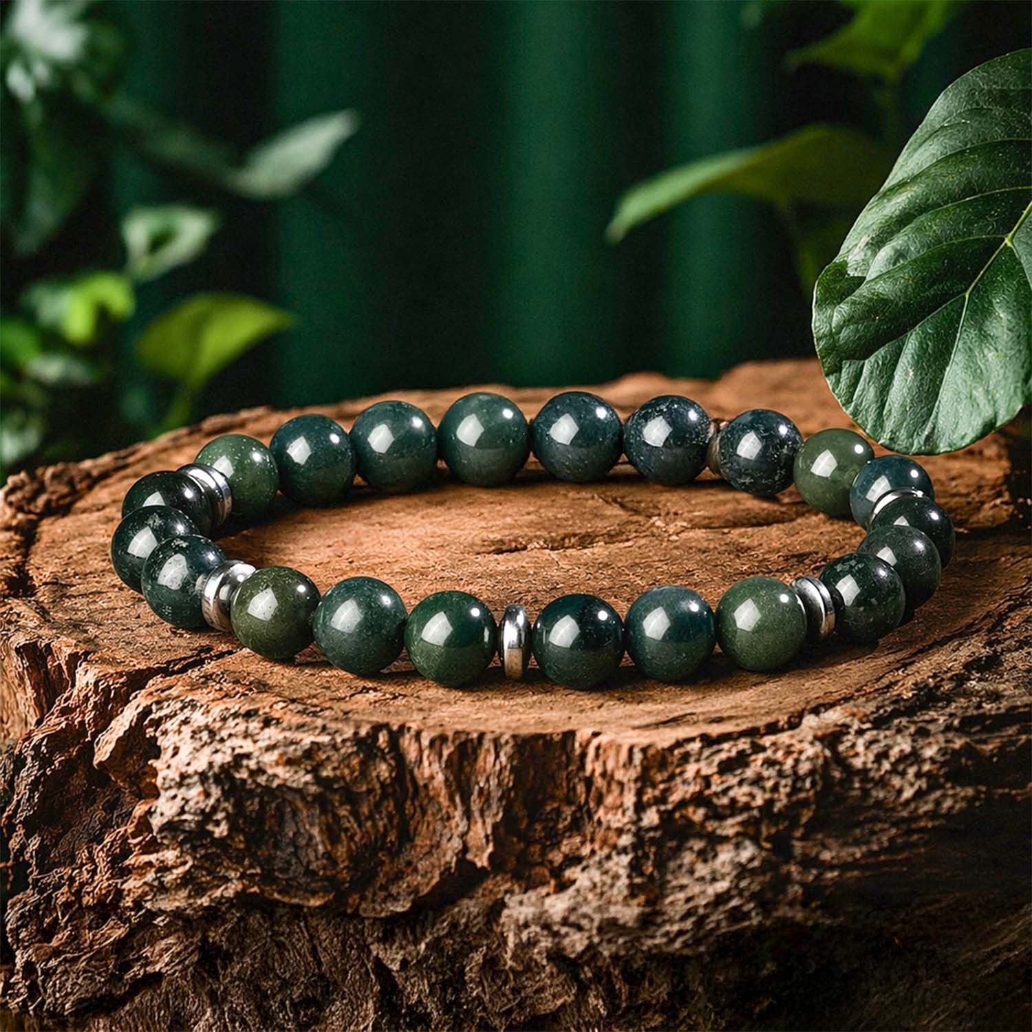 Soulful Moss Agate Natural Stone Bracelet - Image 10