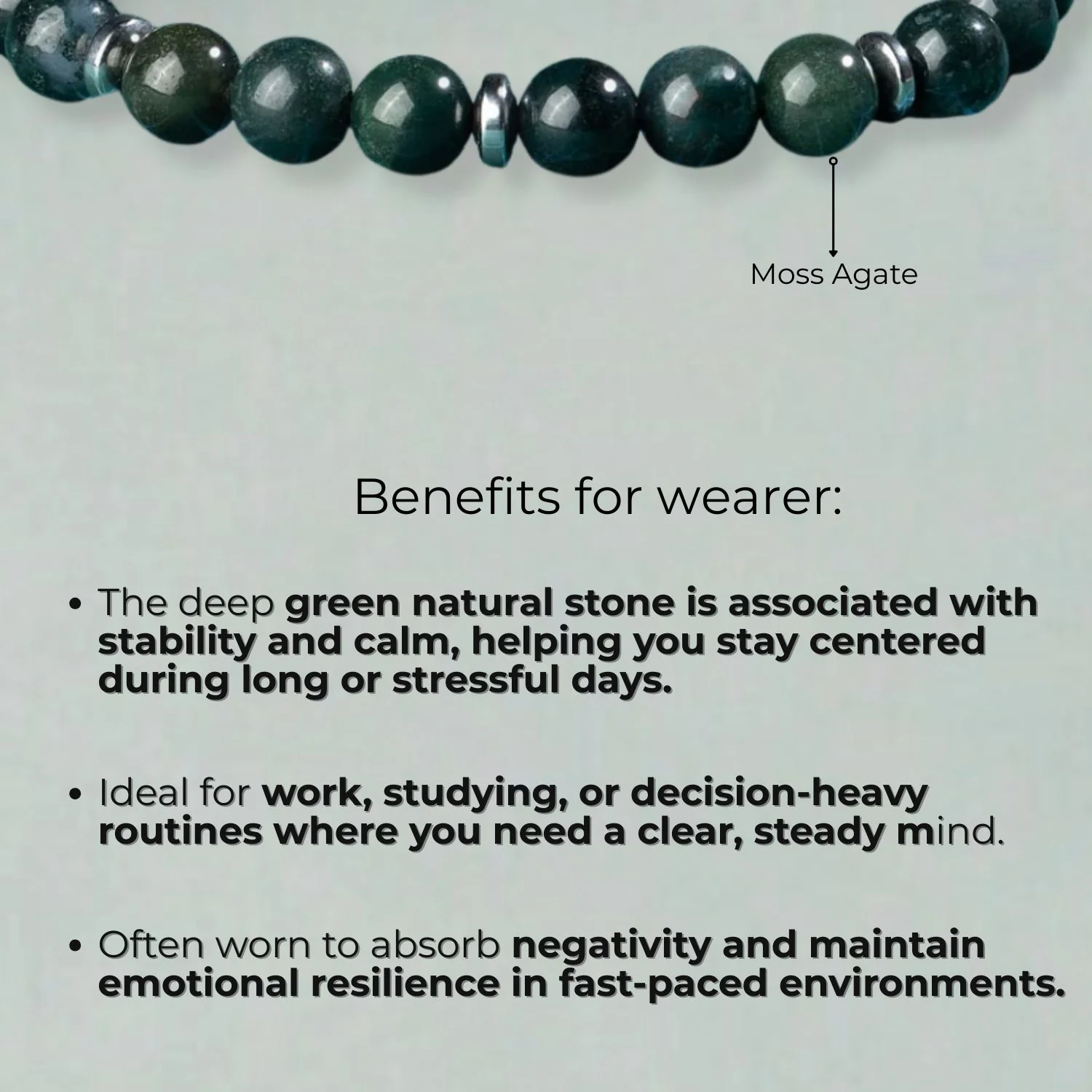 Soulful Moss Agate Natural Stone Bracelet - Image 11