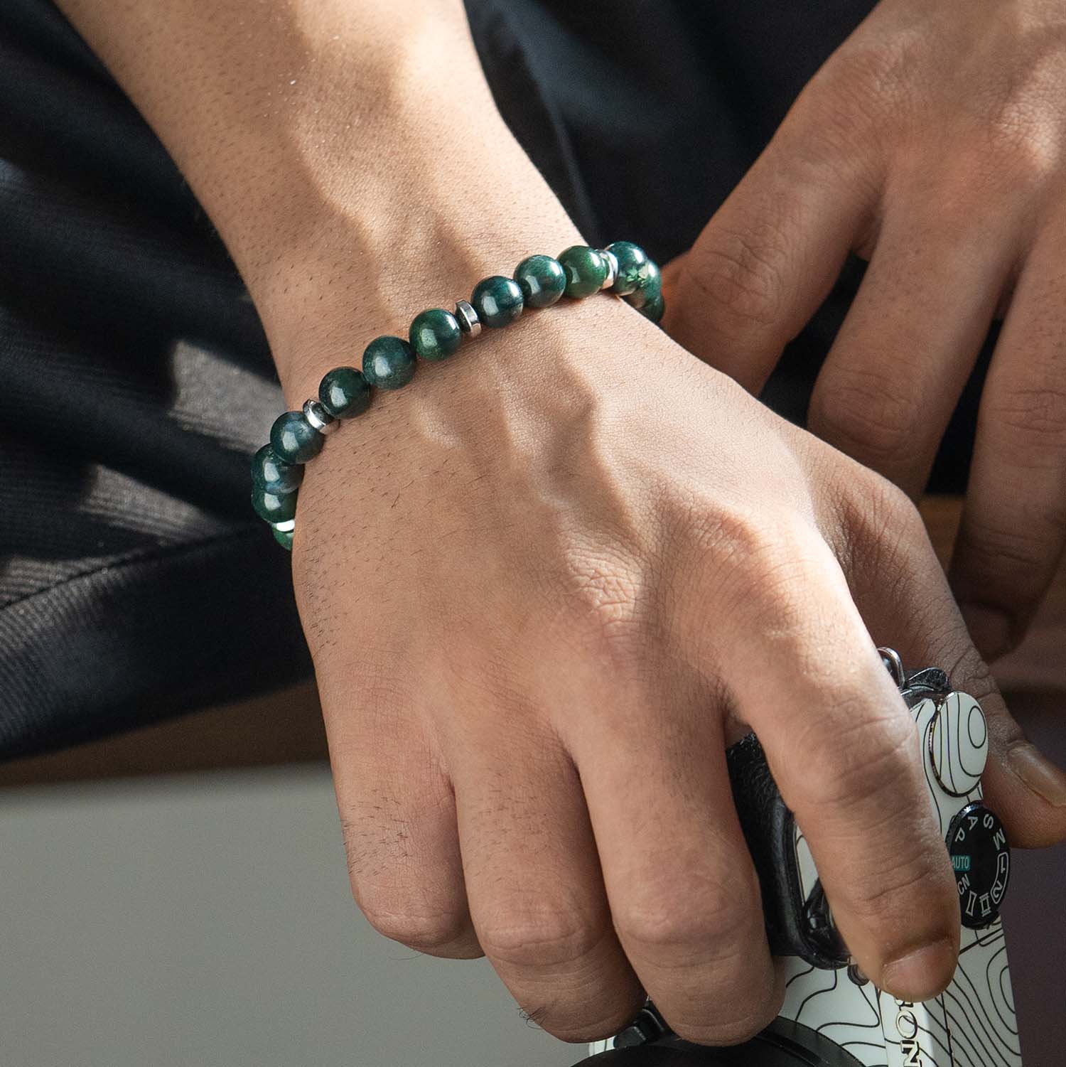 Soulful Moss Agate Natural Stone Bracelet - Image 3