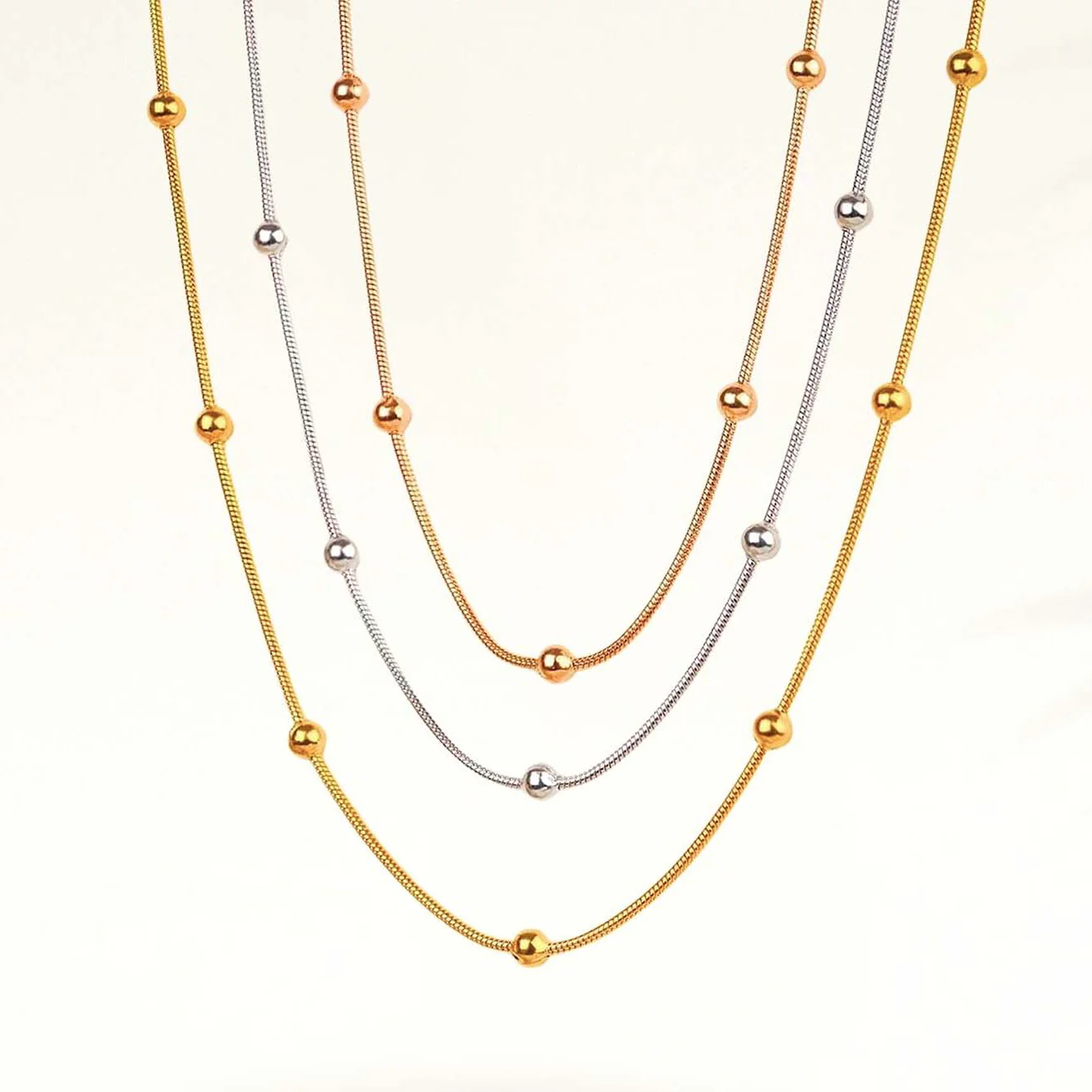 Giselle Tri-Colour Layered Necklace