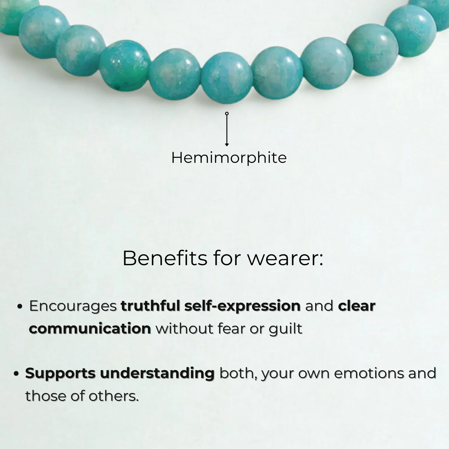 Gleaming Hemimorphite Natural Stone Bracelet With MagSnap 3 - Image 2