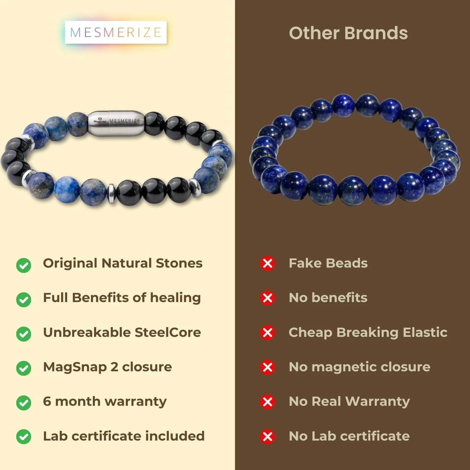 Knowledge Gloss Onyx And Lapis Lazuli Natural Stone Bracelet - Image 6
