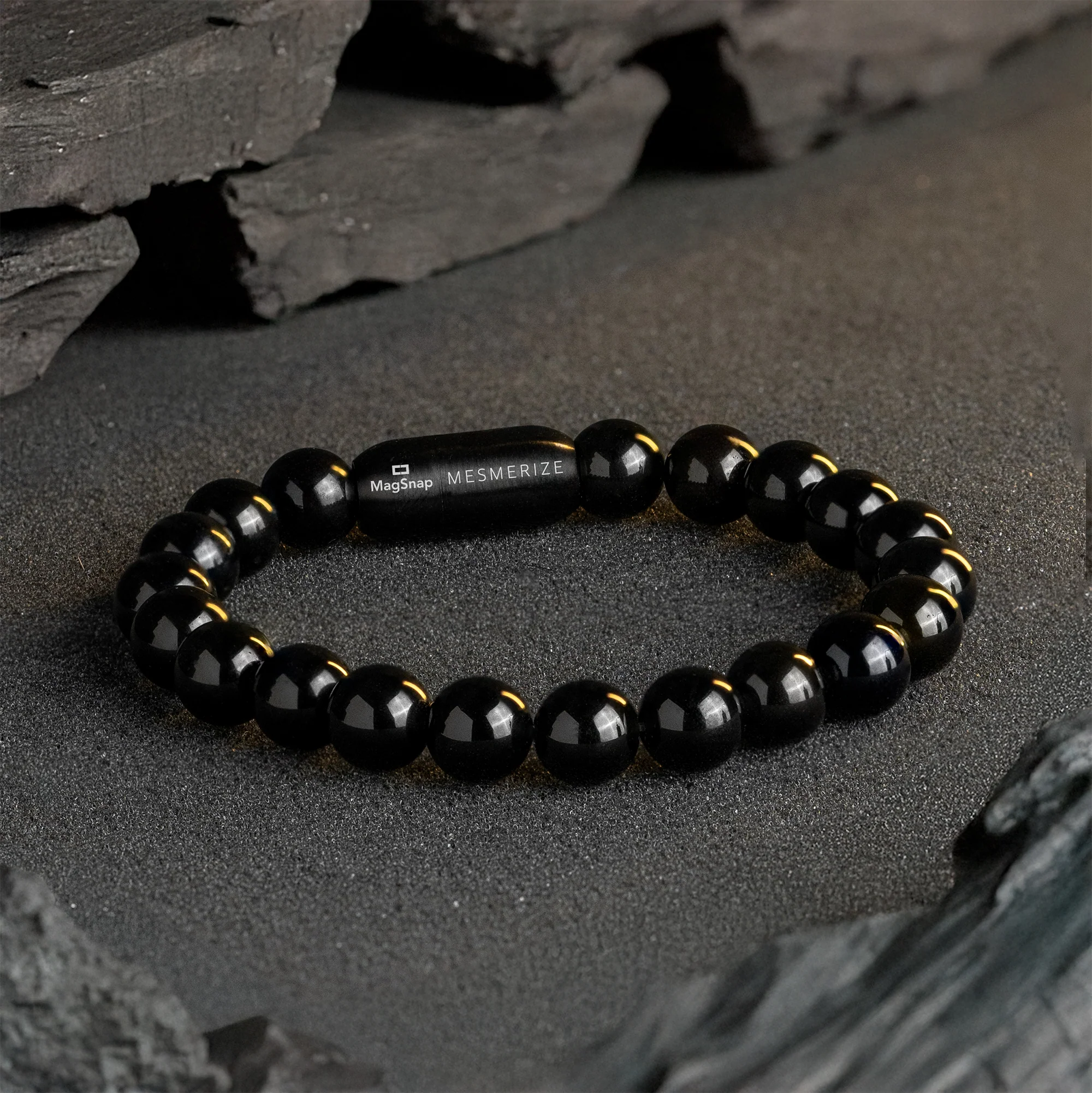 Grounding Black Obsidian Natural Stone Bracelet