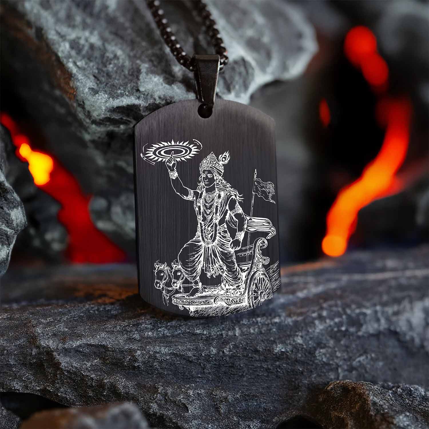 Guiding Krishna Godform Tag Necklace