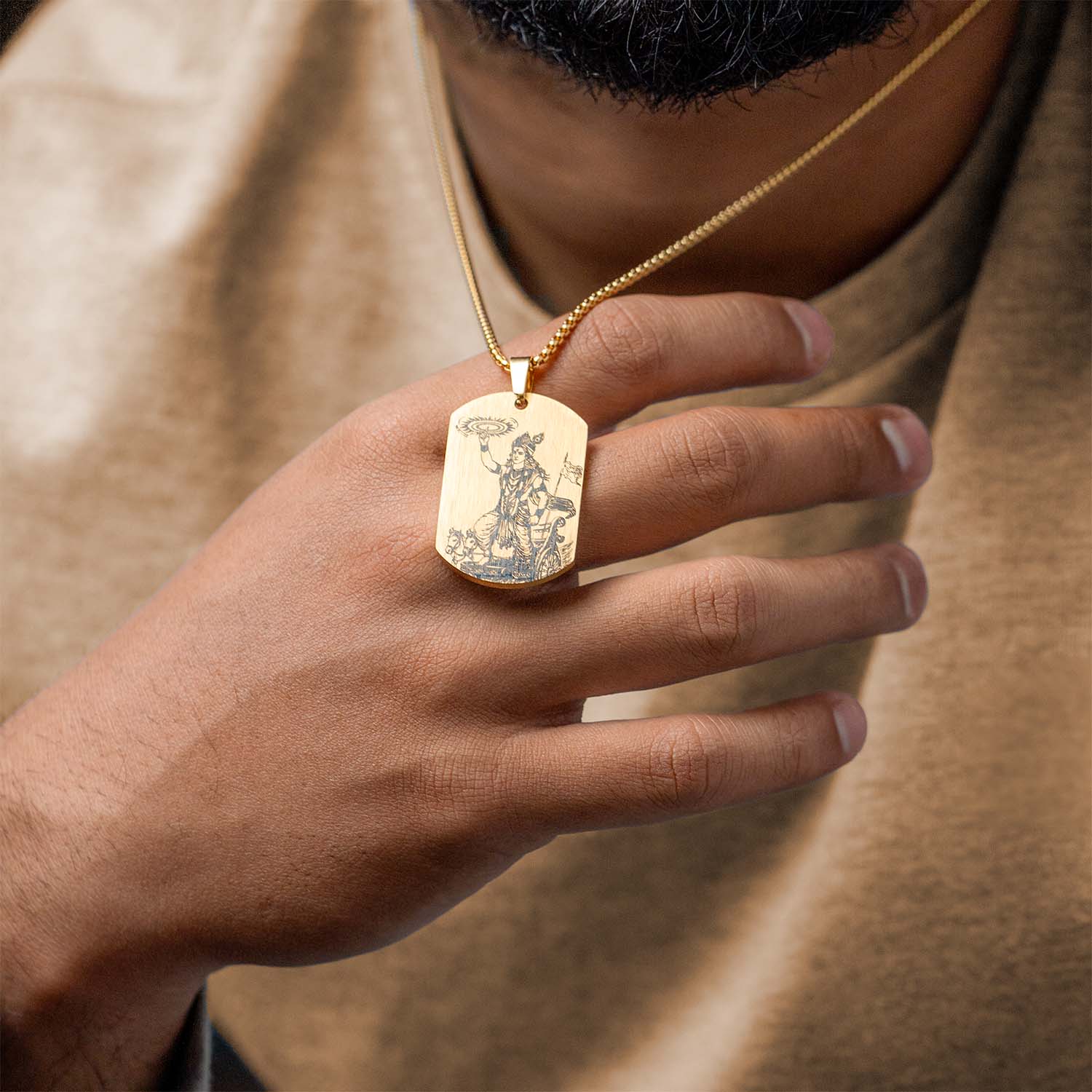 Guiding Krishna Godform Tag Necklace - Image 11