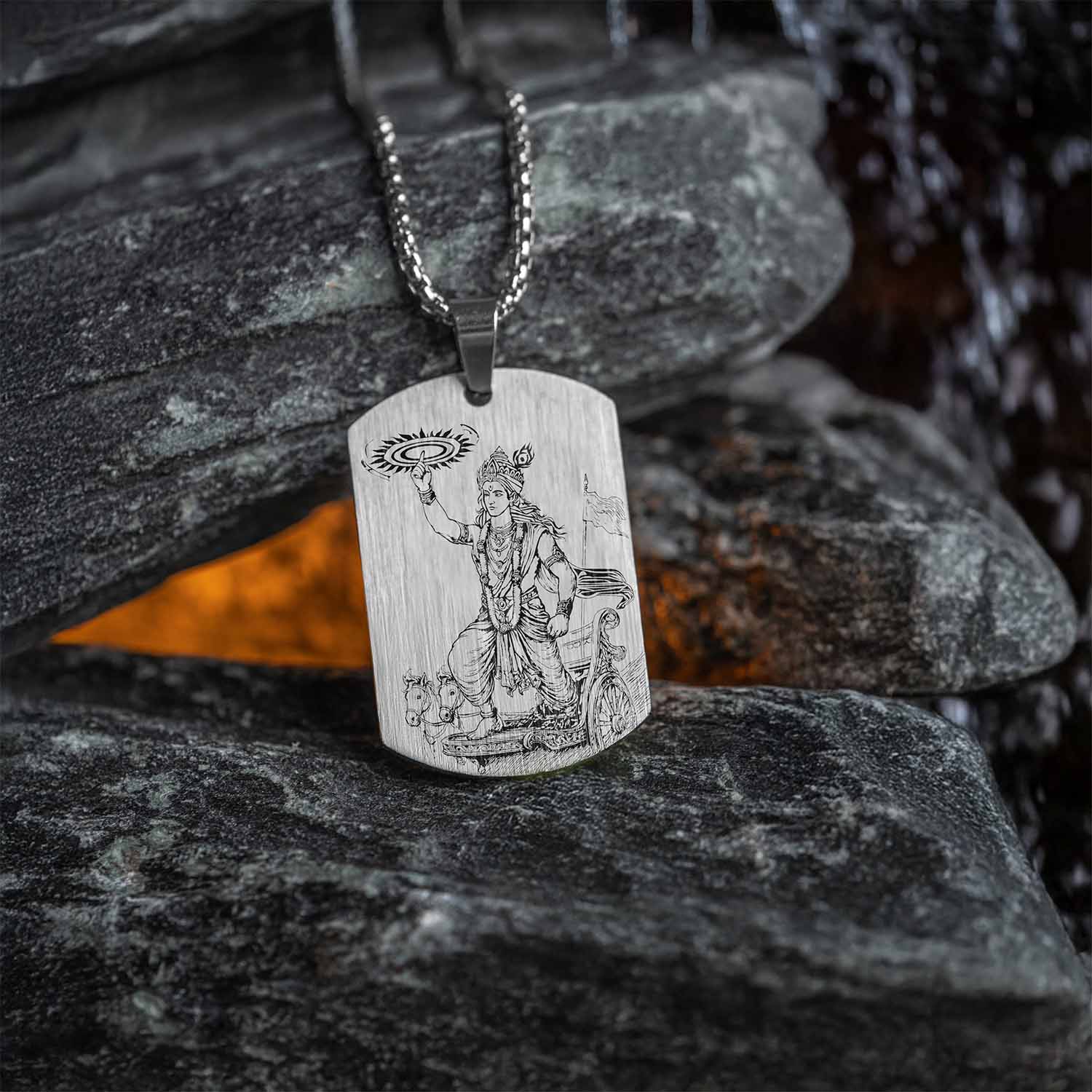 Guiding Krishna Godform Tag Necklace - Image 17