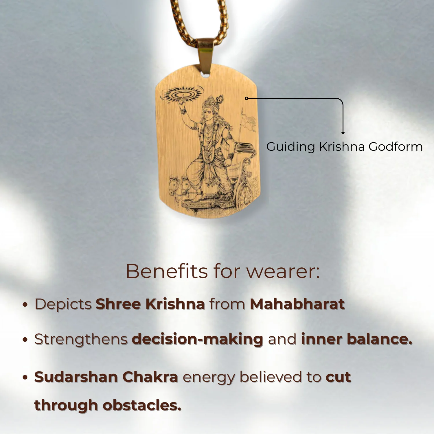 Guiding Krishna Godform Tag Necklace - Image 18