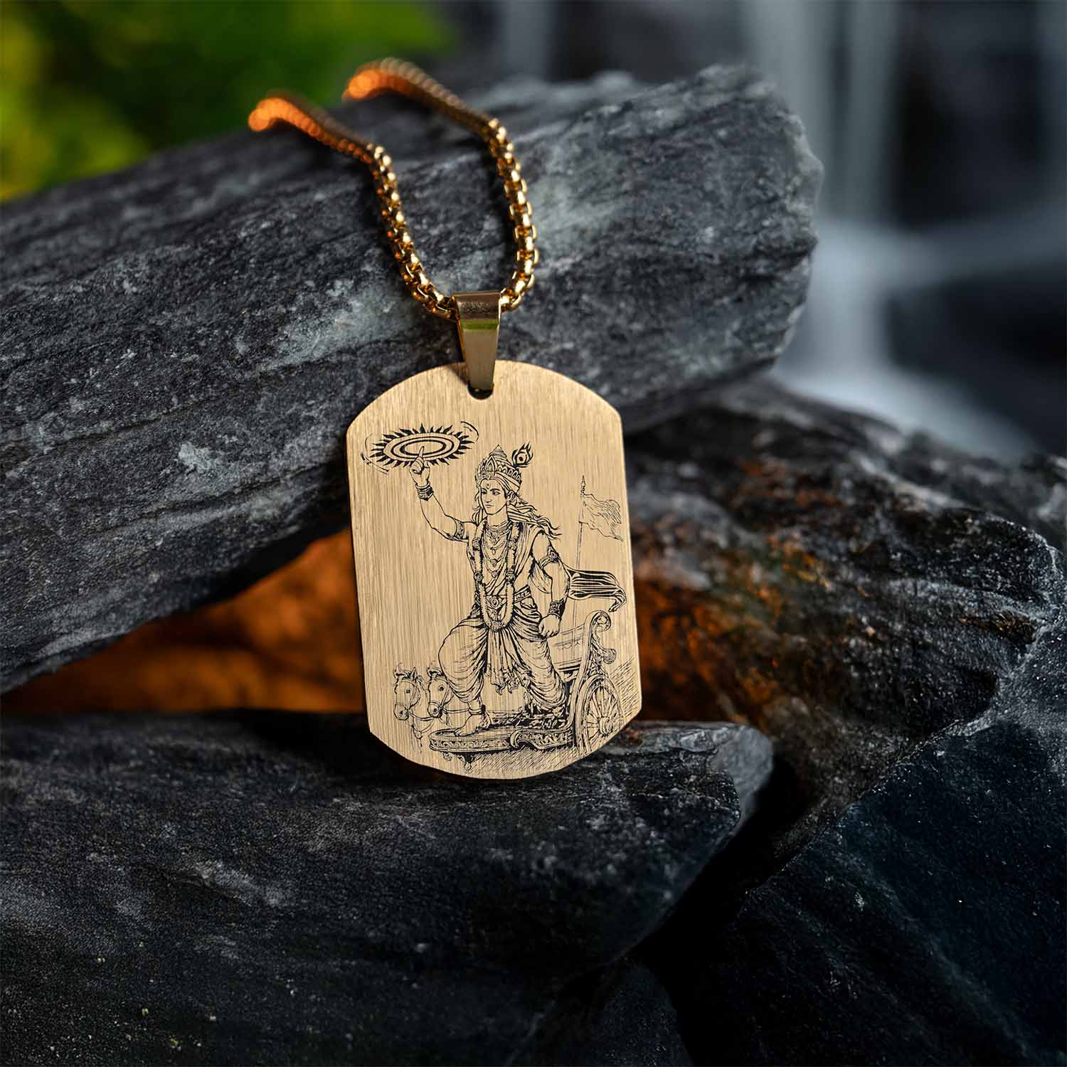Guiding Krishna Godform Tag Necklace - Image 9