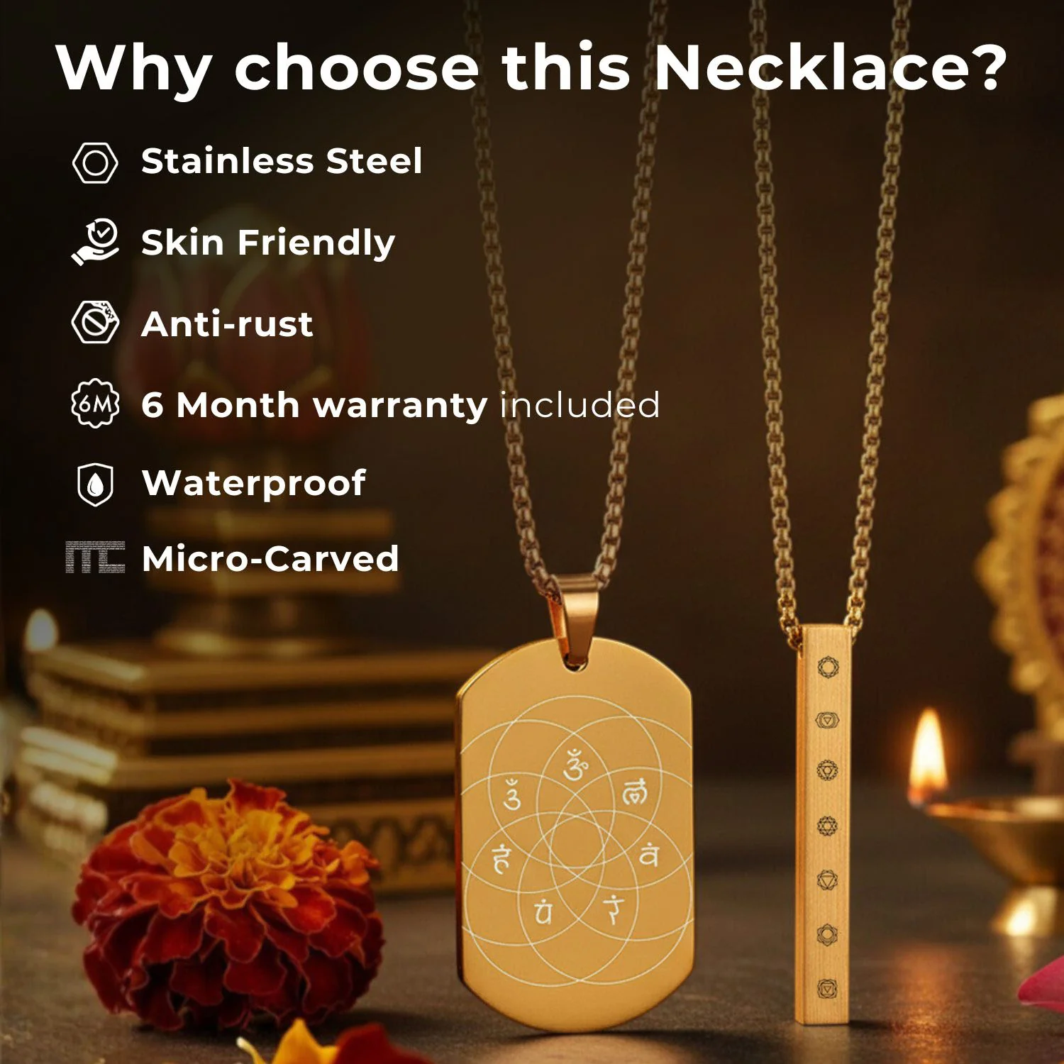 Hanuman Chalisa MicroCarved Tag Necklace - Image 4