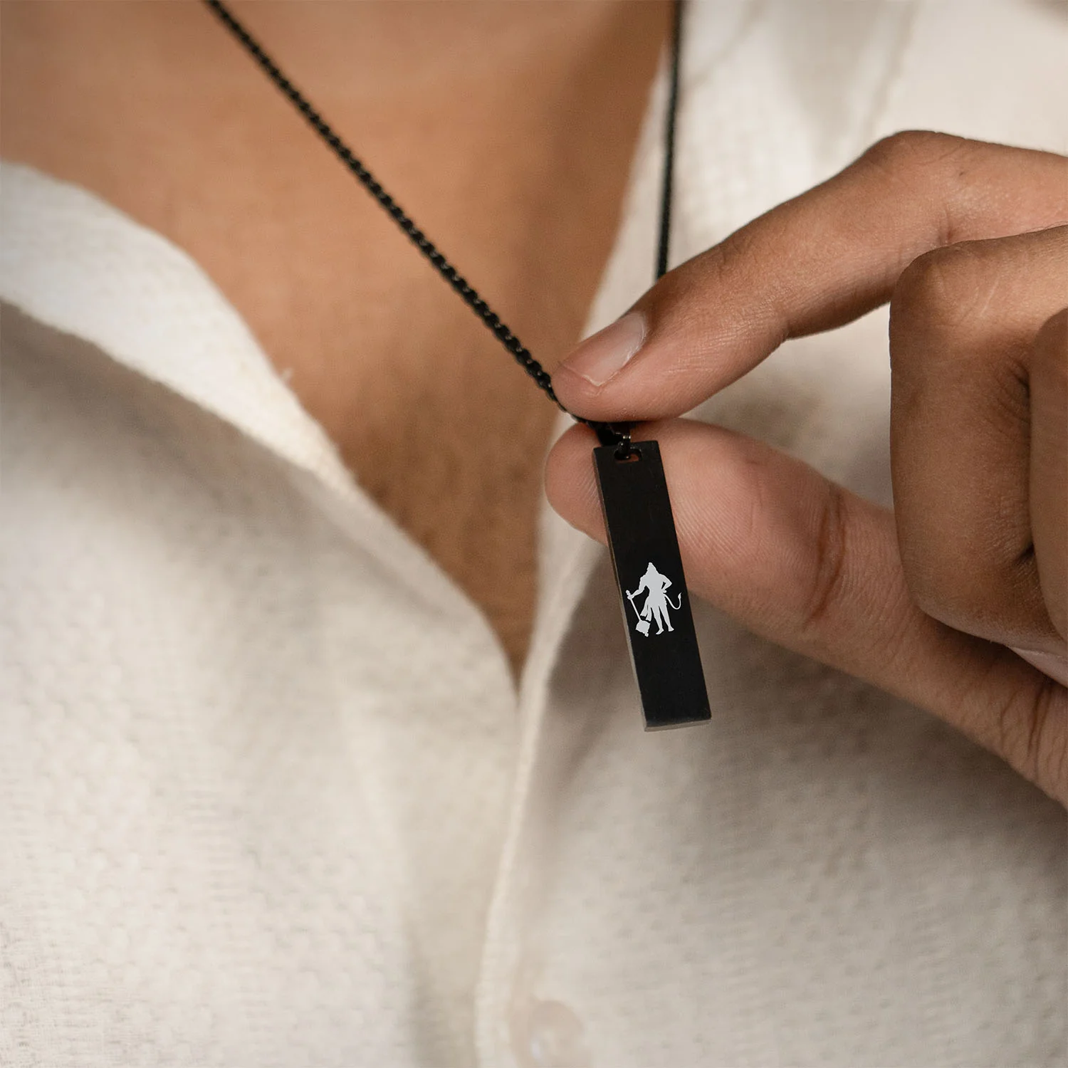 Sacred Hanuman Mini Tag Necklace - Image 3