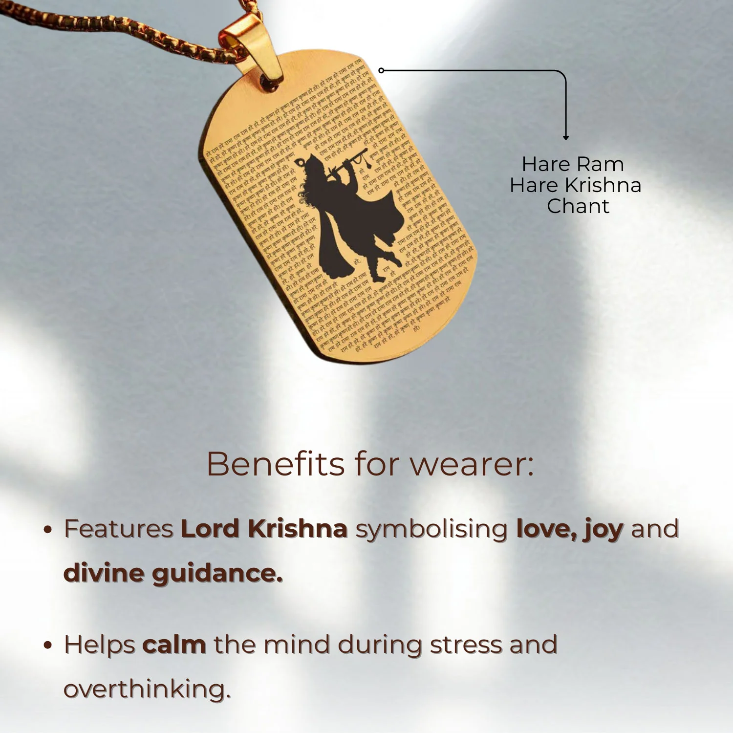 Hare Krishna MicroCarved Tag Necklace - Image 10