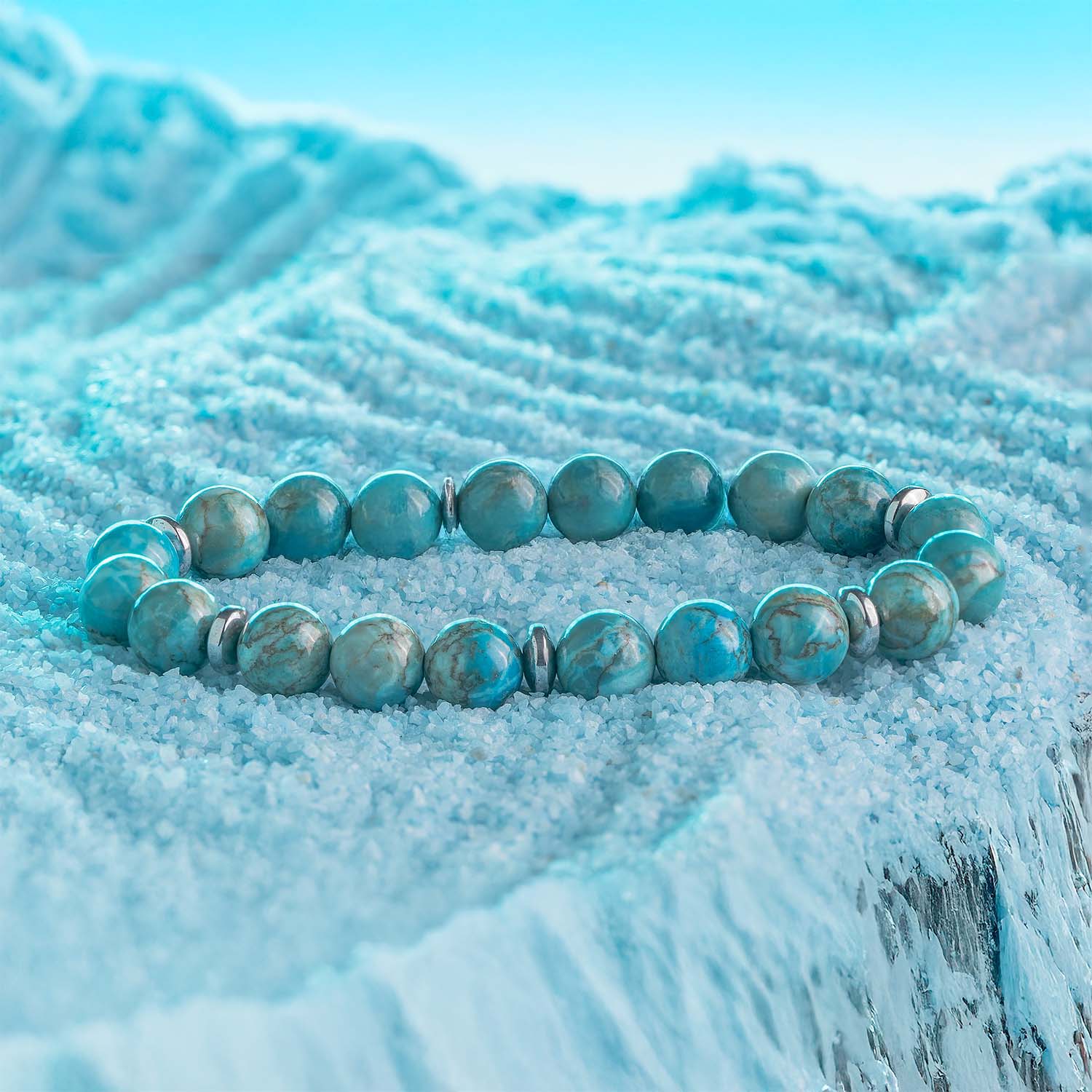 Harmony African Turquoise Natural Stone Bracelet - Image 10