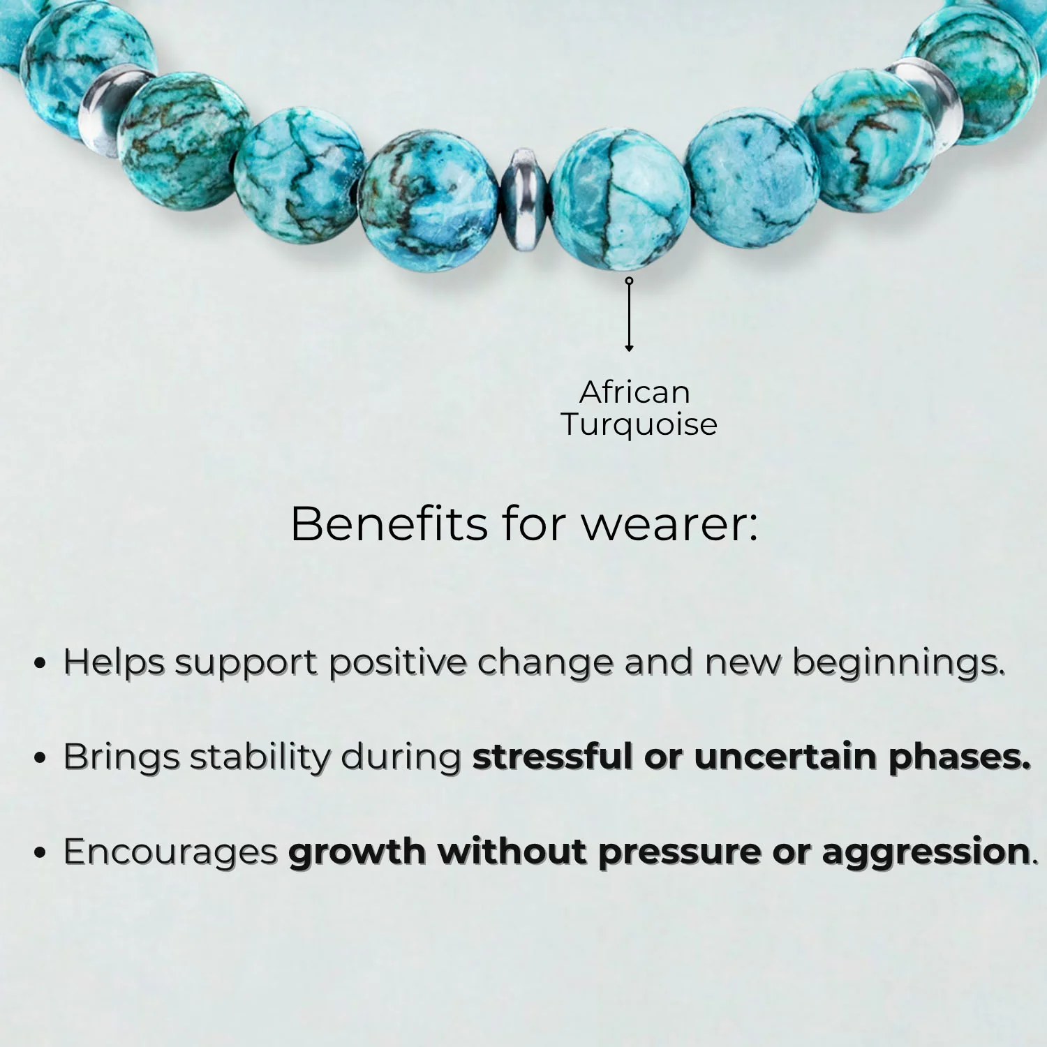 Harmony African Turquoise Natural Stone Bracelet - Image 11