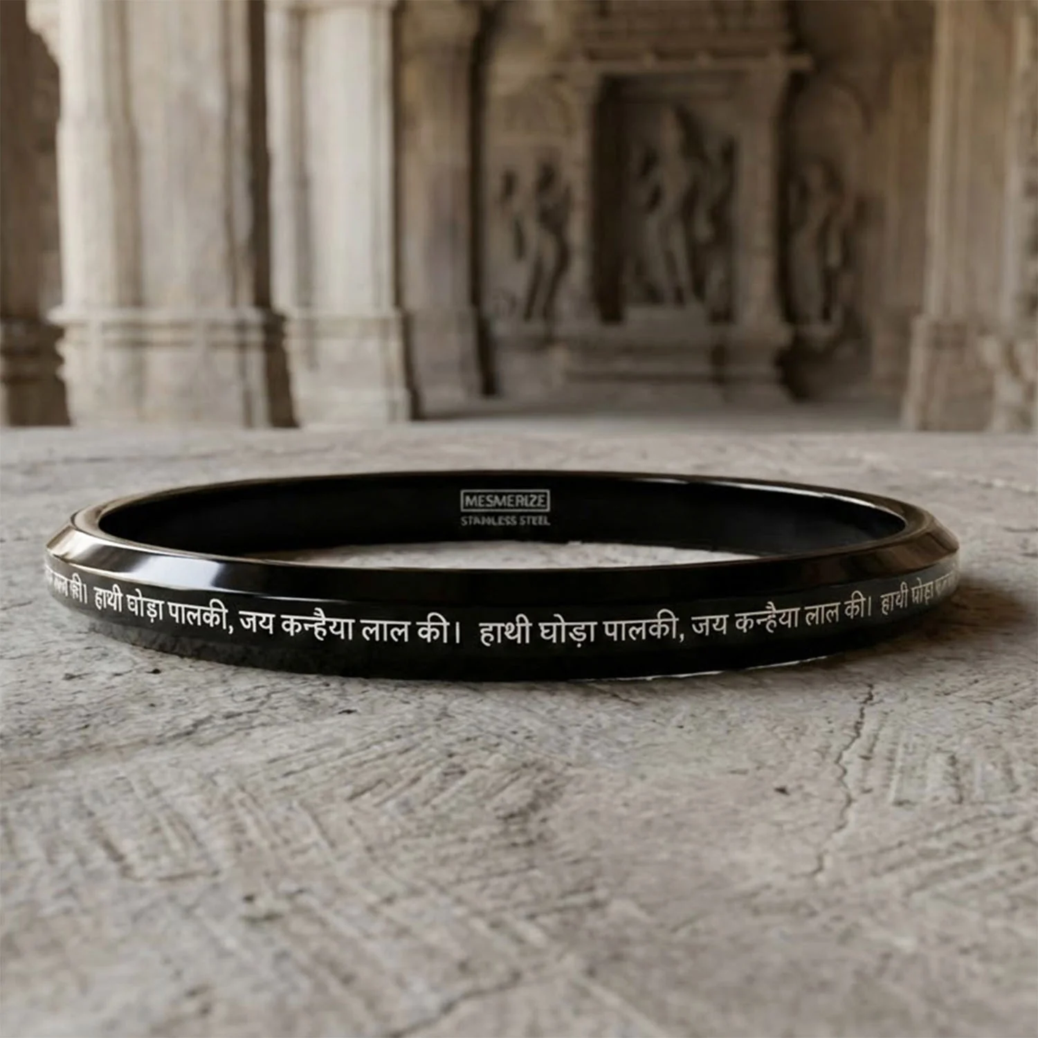 Hathi Ghoda Palki Krishna MicroCarved Round Kada - Image 9