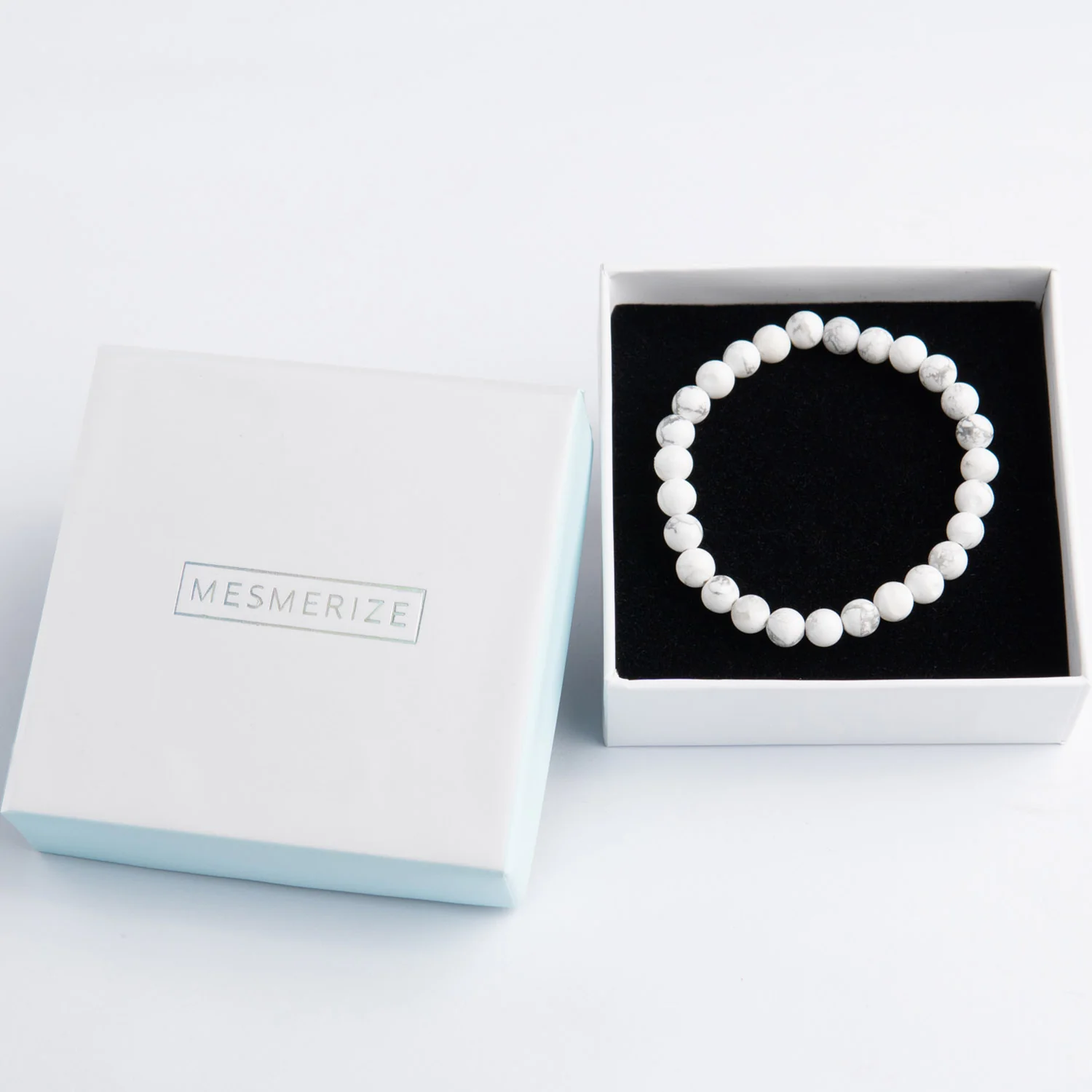 Poise Howlite Natural Stone Elastic Bracelet - Image 3