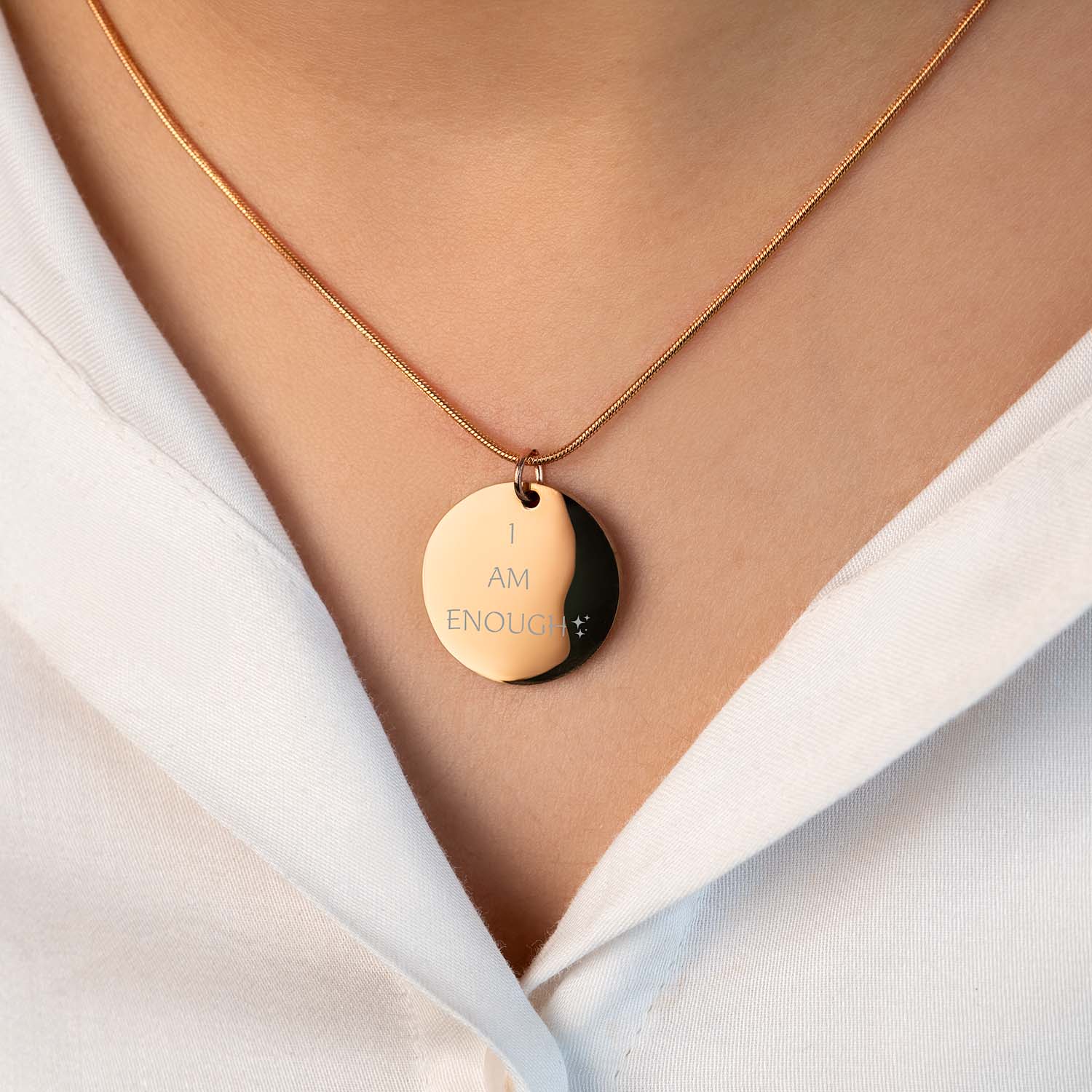 I AM ENOUGH Circle Necklace - Image 10