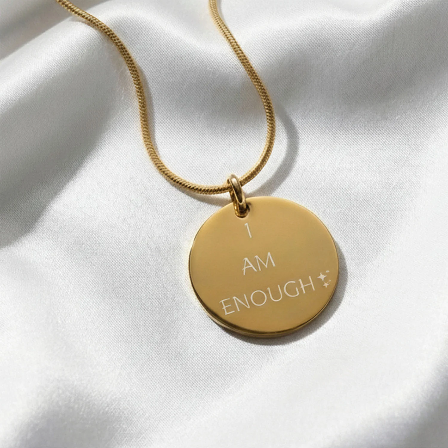 I AM ENOUGH Circle Necklace - Image 5