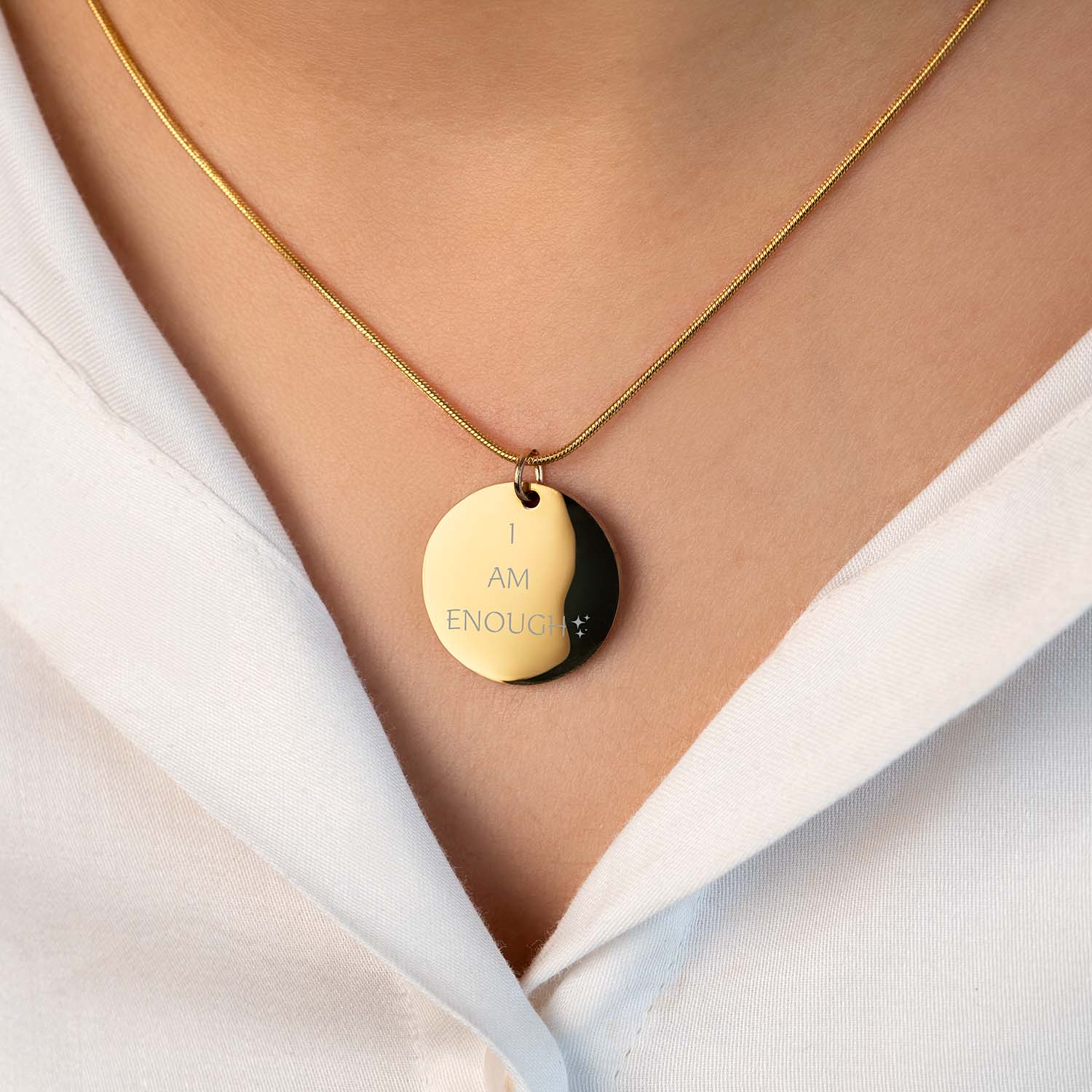 I AM ENOUGH Circle Necklace - Image 6