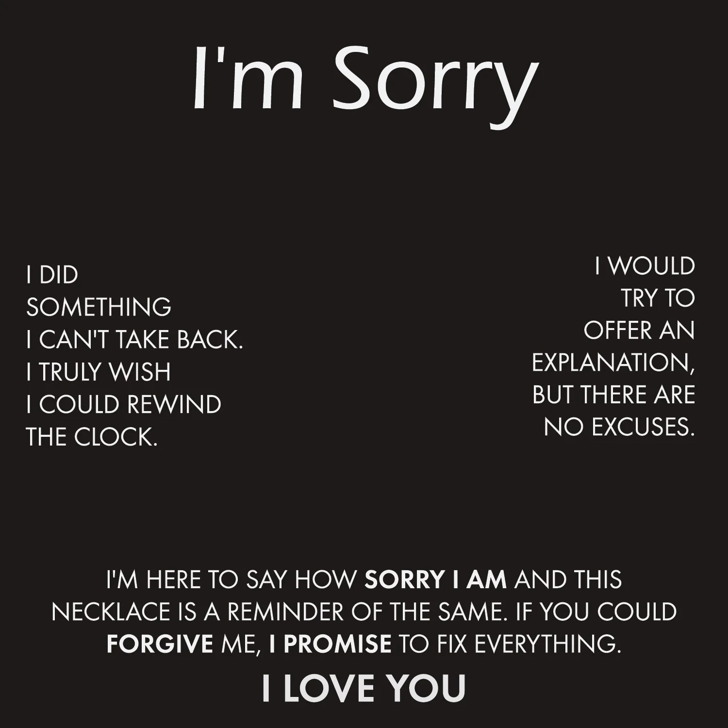 I Am Sorry Card With Necklace For Men - Image 18