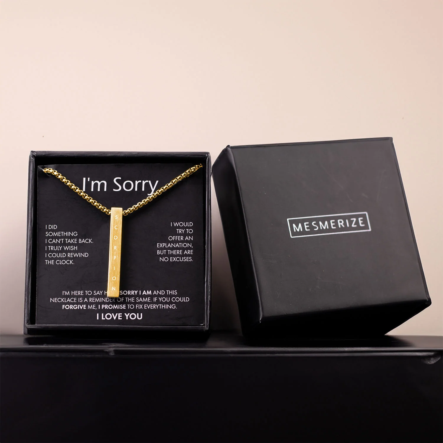 I Am Sorry Card With Necklace For Men - Image 4