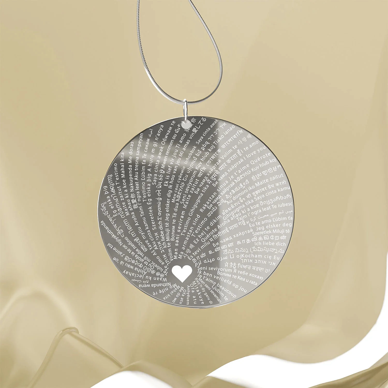 I Love You In 120 Languages Circle Necklace - Image 5