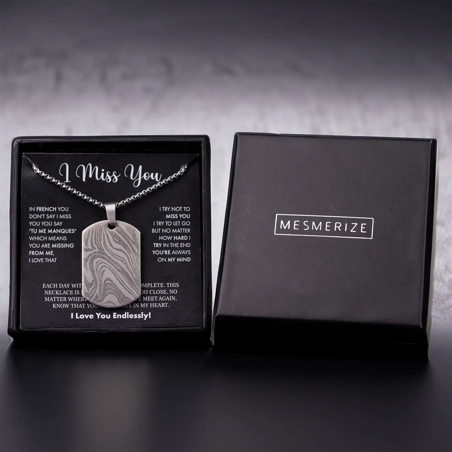 I Miss You Card With Necklace For Men - Image 16