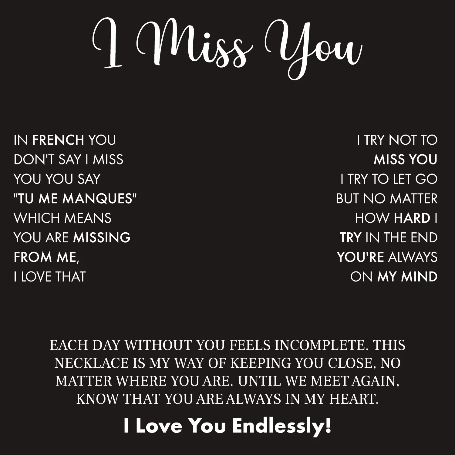 I Miss You Card With Necklace For Men - Image 6