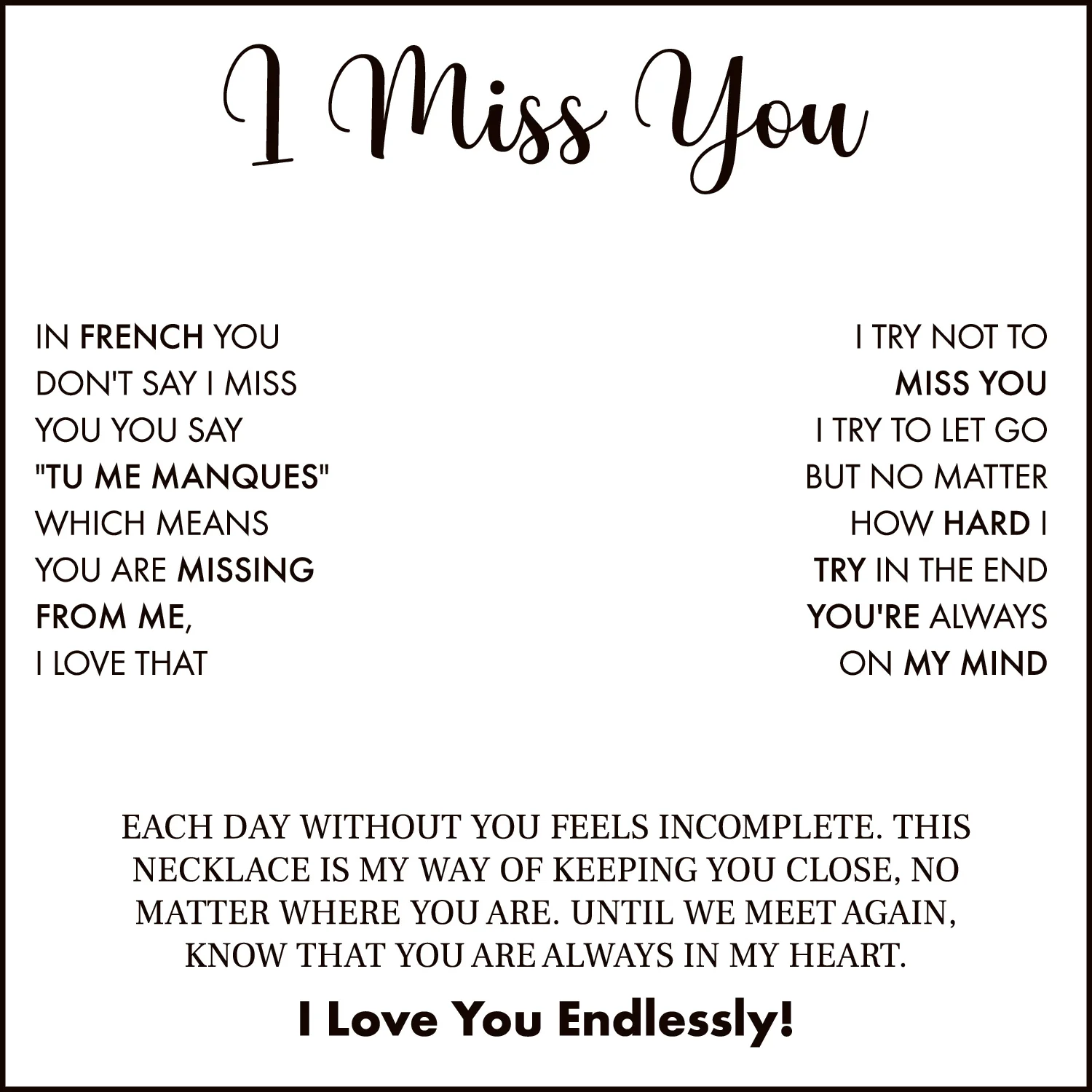 I Miss You Card With Necklace For Women - Image 36