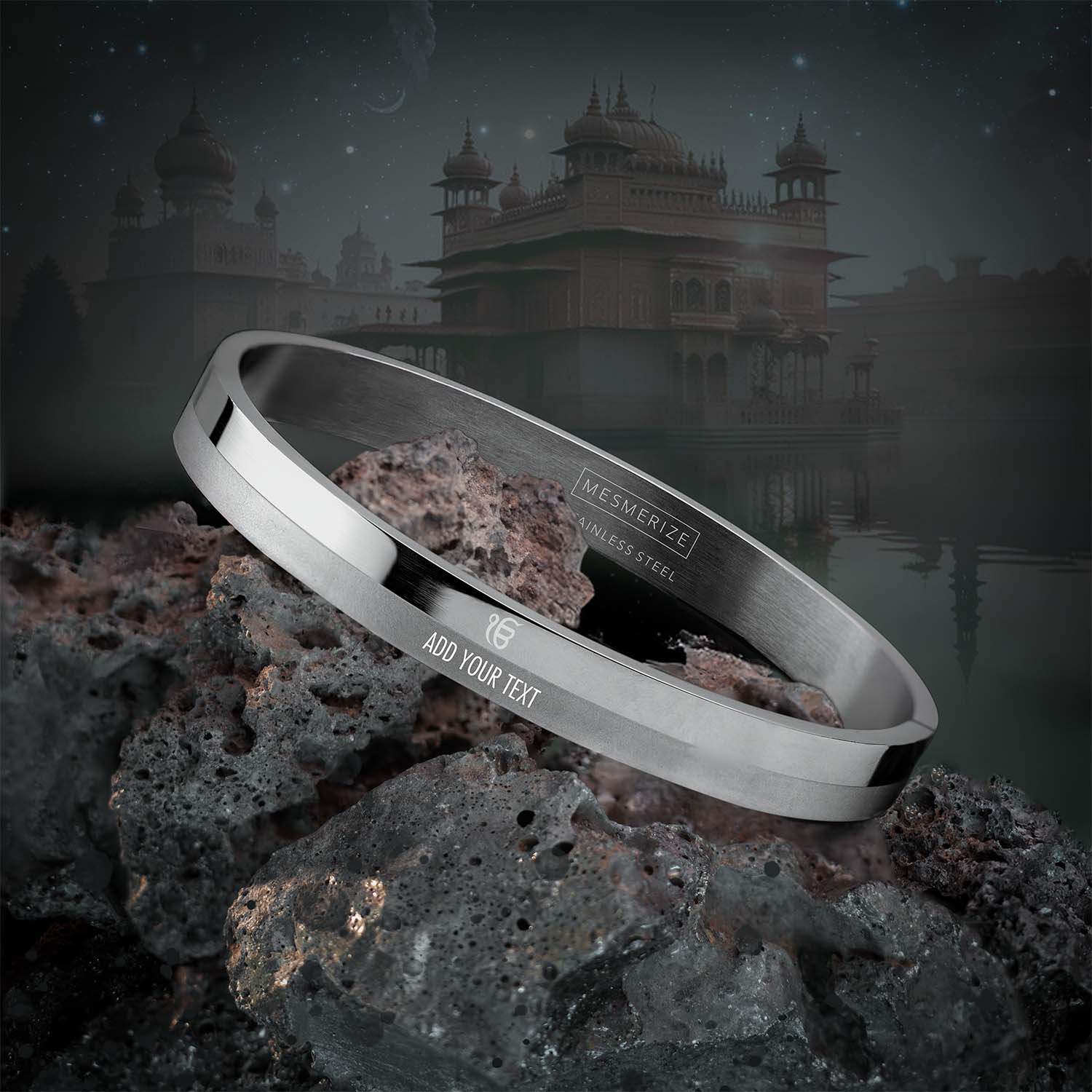 Ik Onkar Dual Finish Oval Kada Bracelet - Image 33