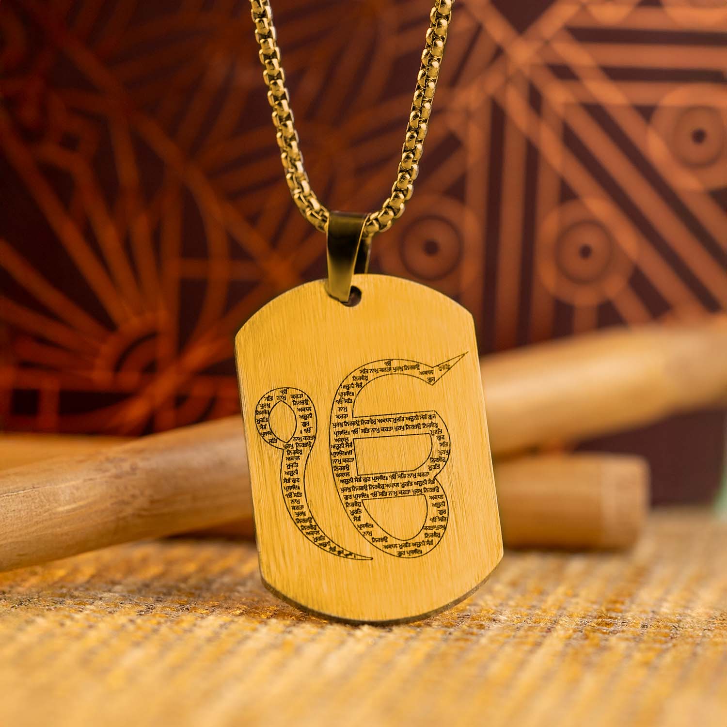 Ik Onkar MicroCarved Tag Necklace - Image 15