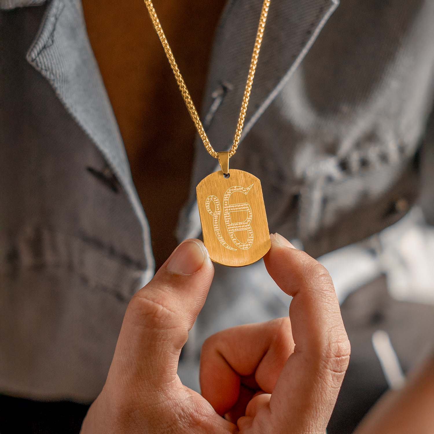 Ik Onkar MicroCarved Tag Necklace - Image 17