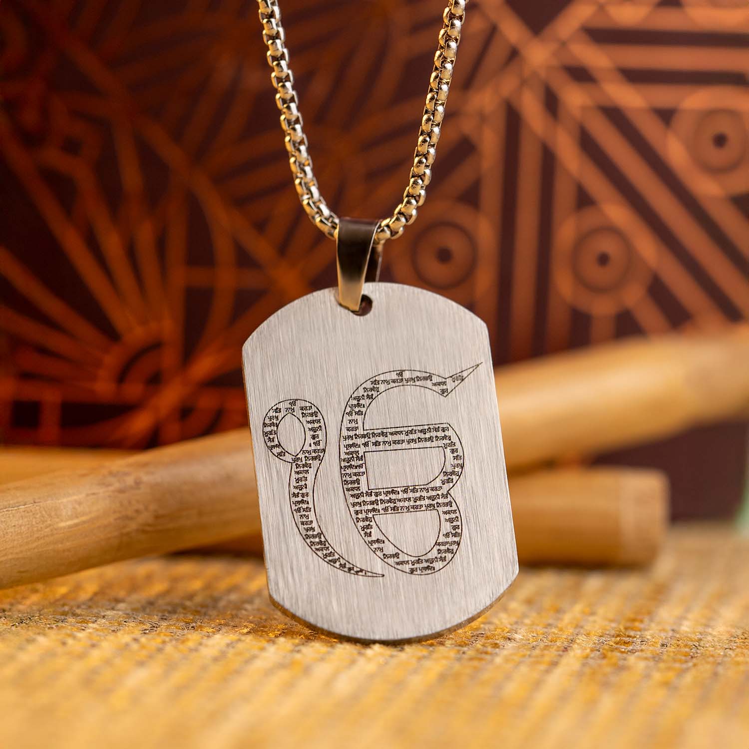 Ik Onkar MicroCarved Tag Necklace - Image 8