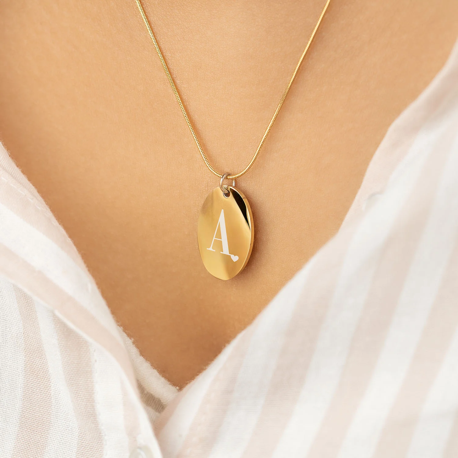 Initials Oval Necklace - Image 11