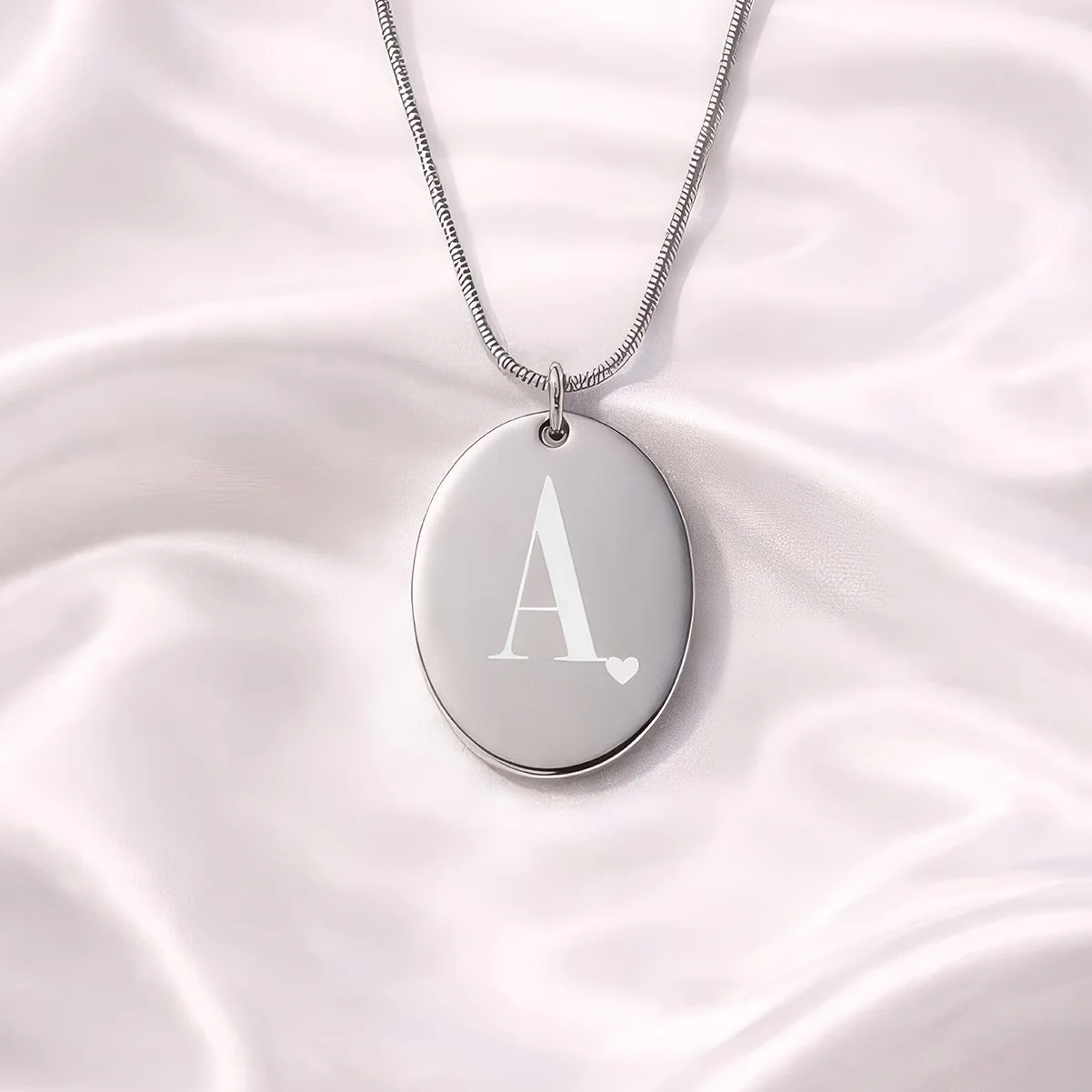 Initials Oval Necklace - Image 8