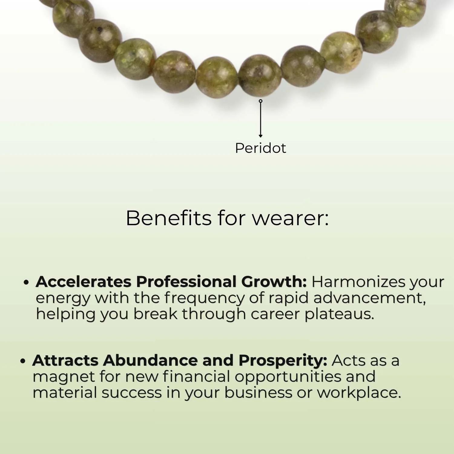 Inner Growth Peridot Natural Stone Bracelet With MagSnap 3 - Image 2