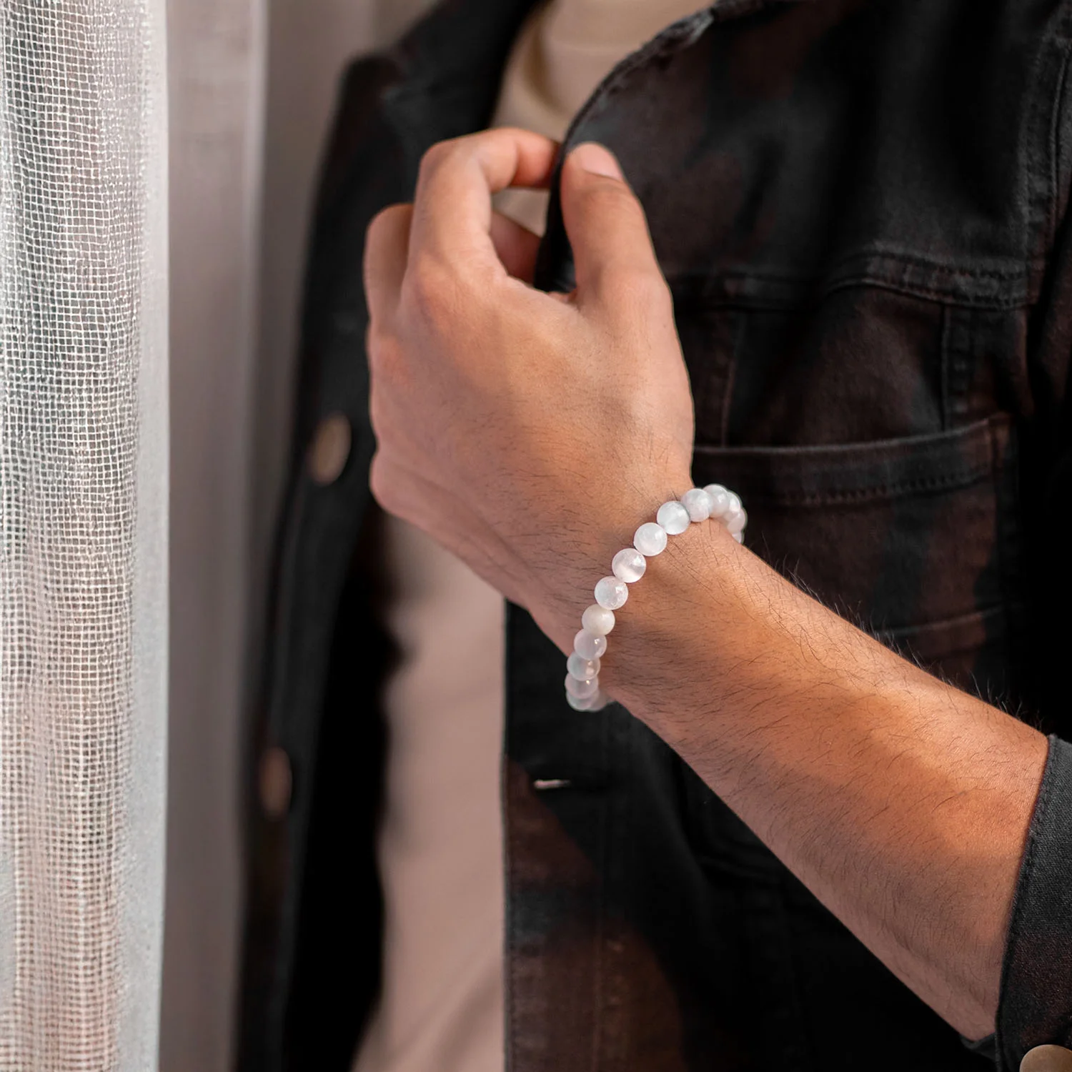 Inner Peace Selenite Natural Stone Bracelet - Image 3
