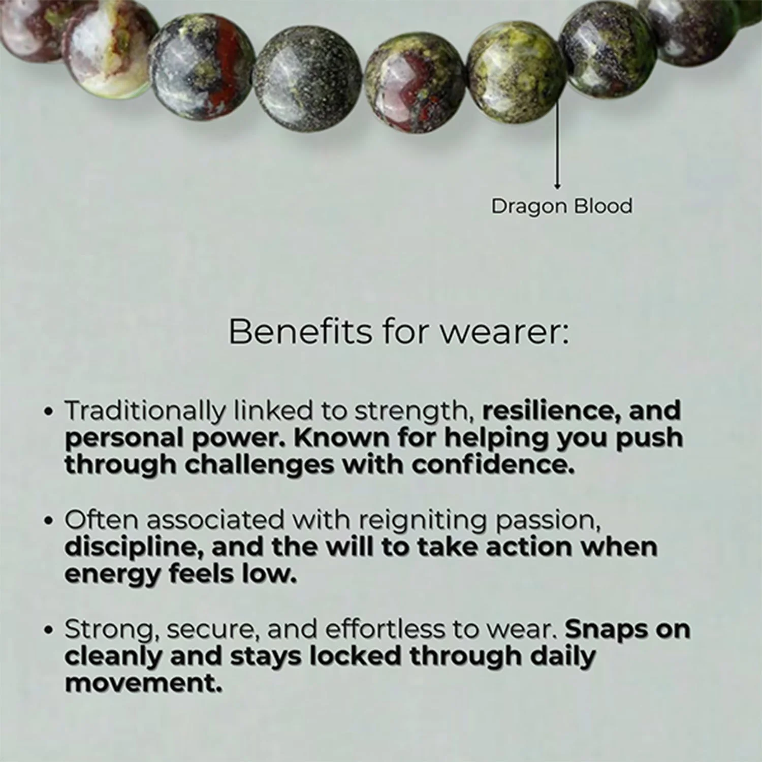 Inner Strength Dragonblood Natural Stone Bracelet - Image 11