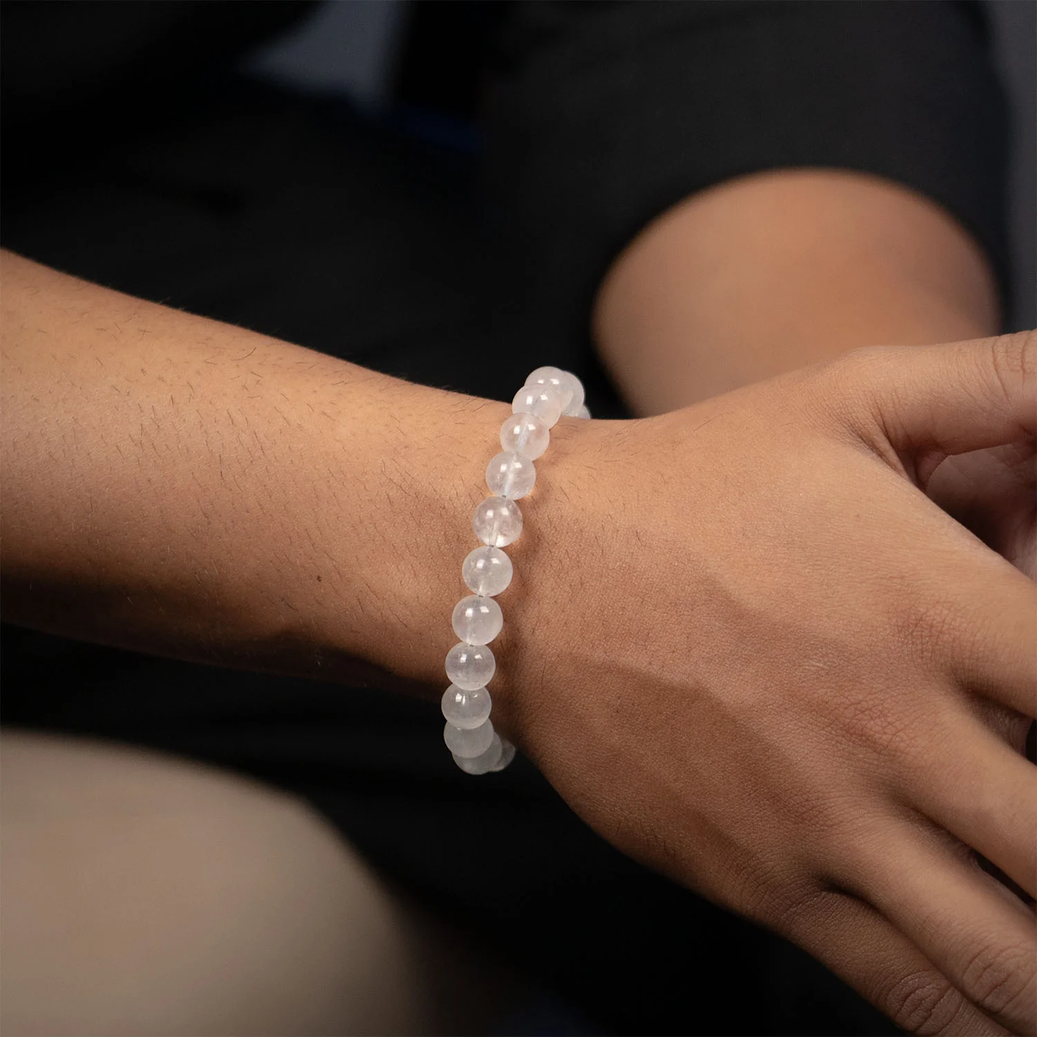 Intuitive Rainbow Moonstone Natural Stone Bracelet With MagSnap 3 - Image 3
